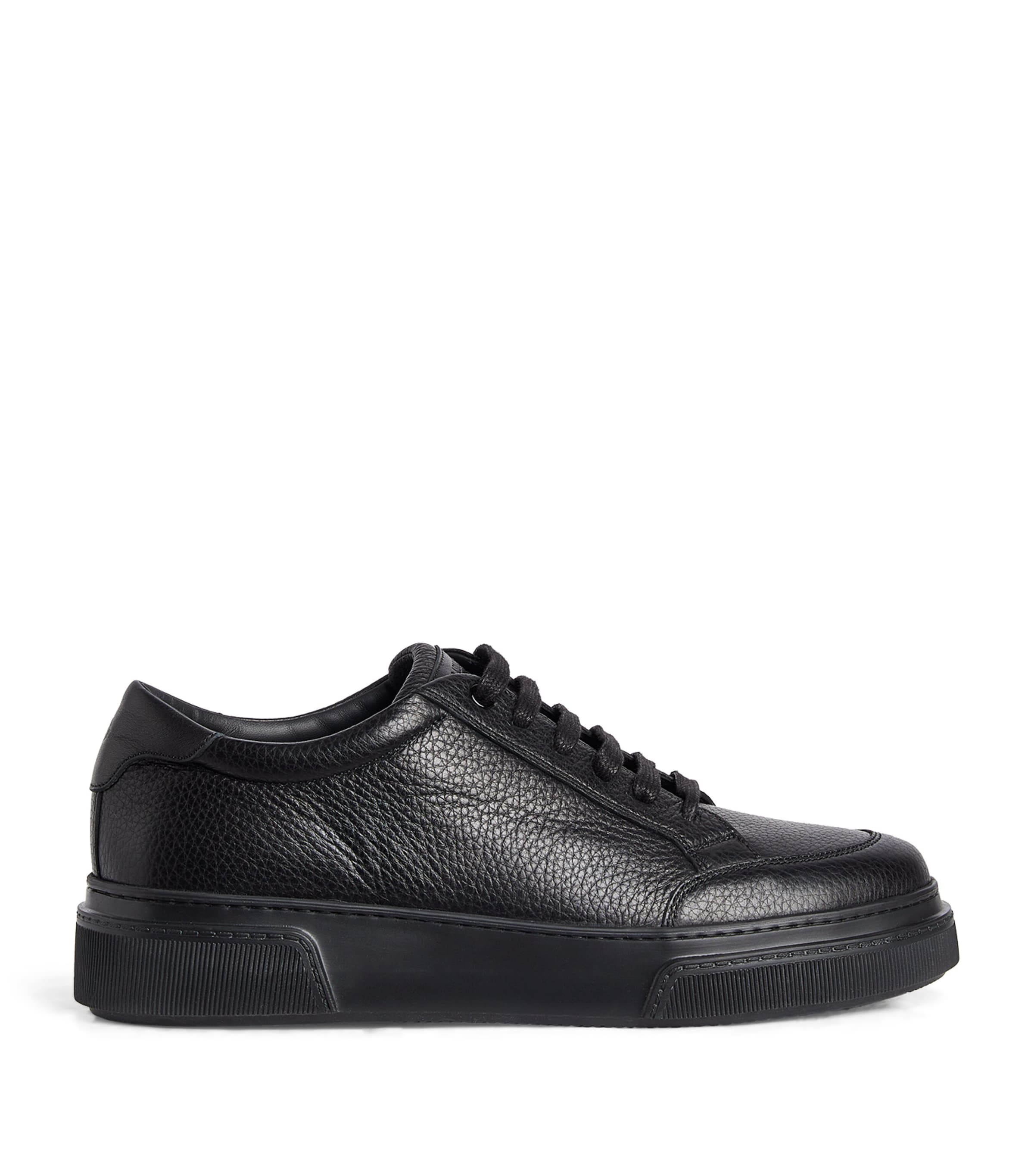 giorgio armani le collezιονι 牛革レザー イタリア製 Giorgio Armani Leather Low-Top Sneakers | Harrods US