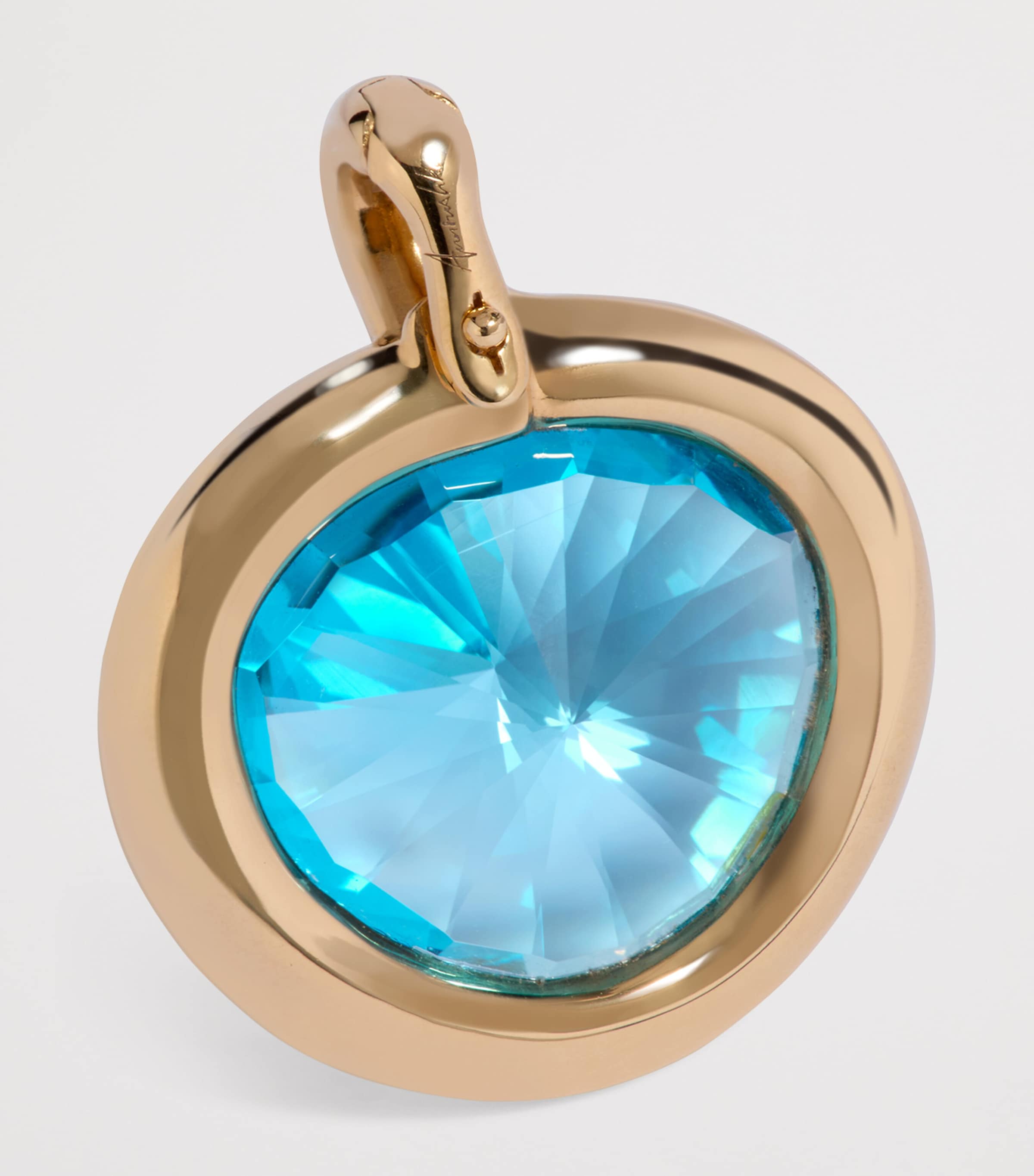 Yellow Gold and Blue Topaz Sweetie Pendant Charm YELLOW GOLD Image 2