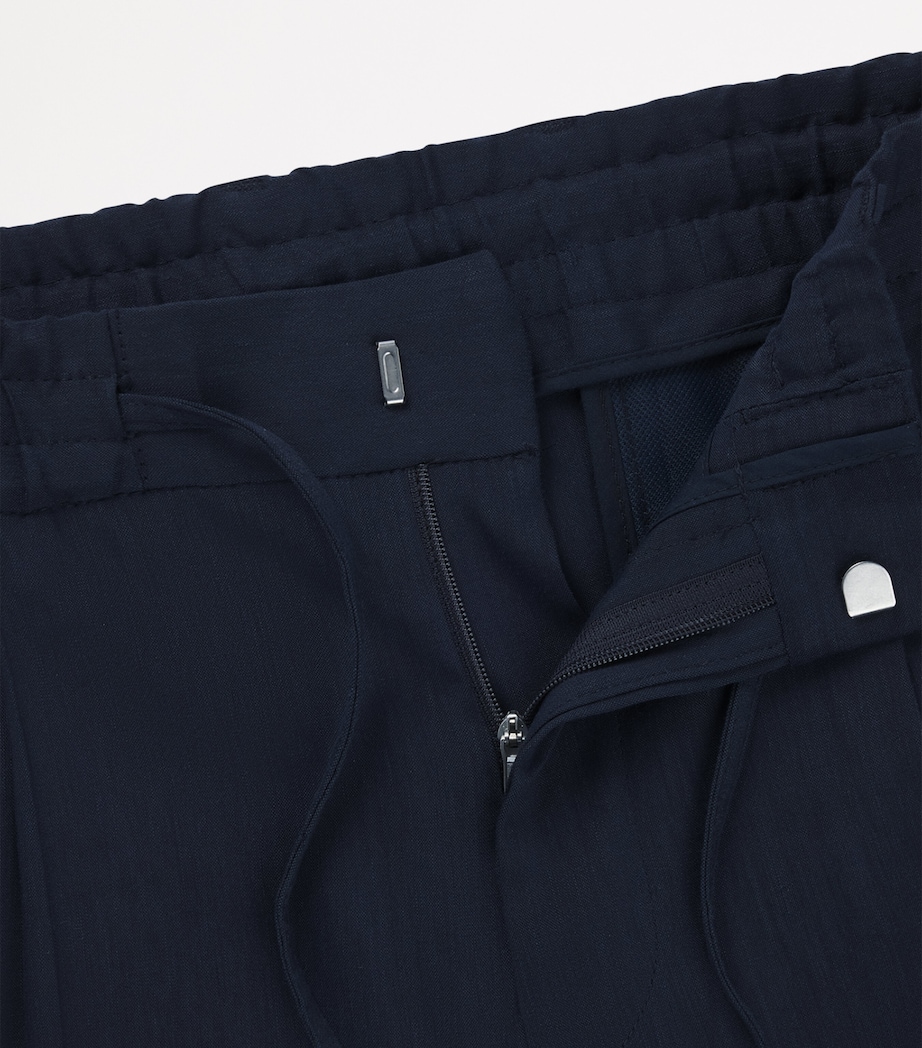 Linen-Blend Drawstring-Waist Tailored Trousers 404 Image 5