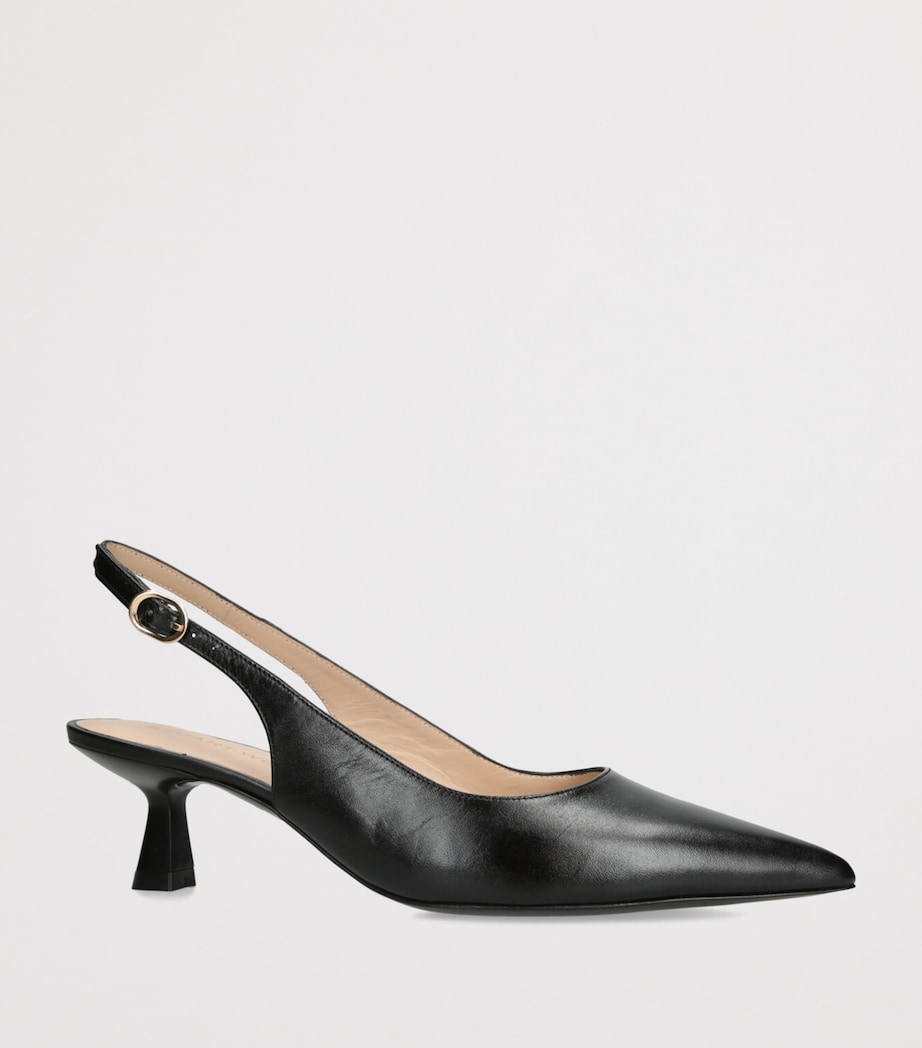 Leather Stuart Sculpt Slingback Pumps 50 BLACK Image 4