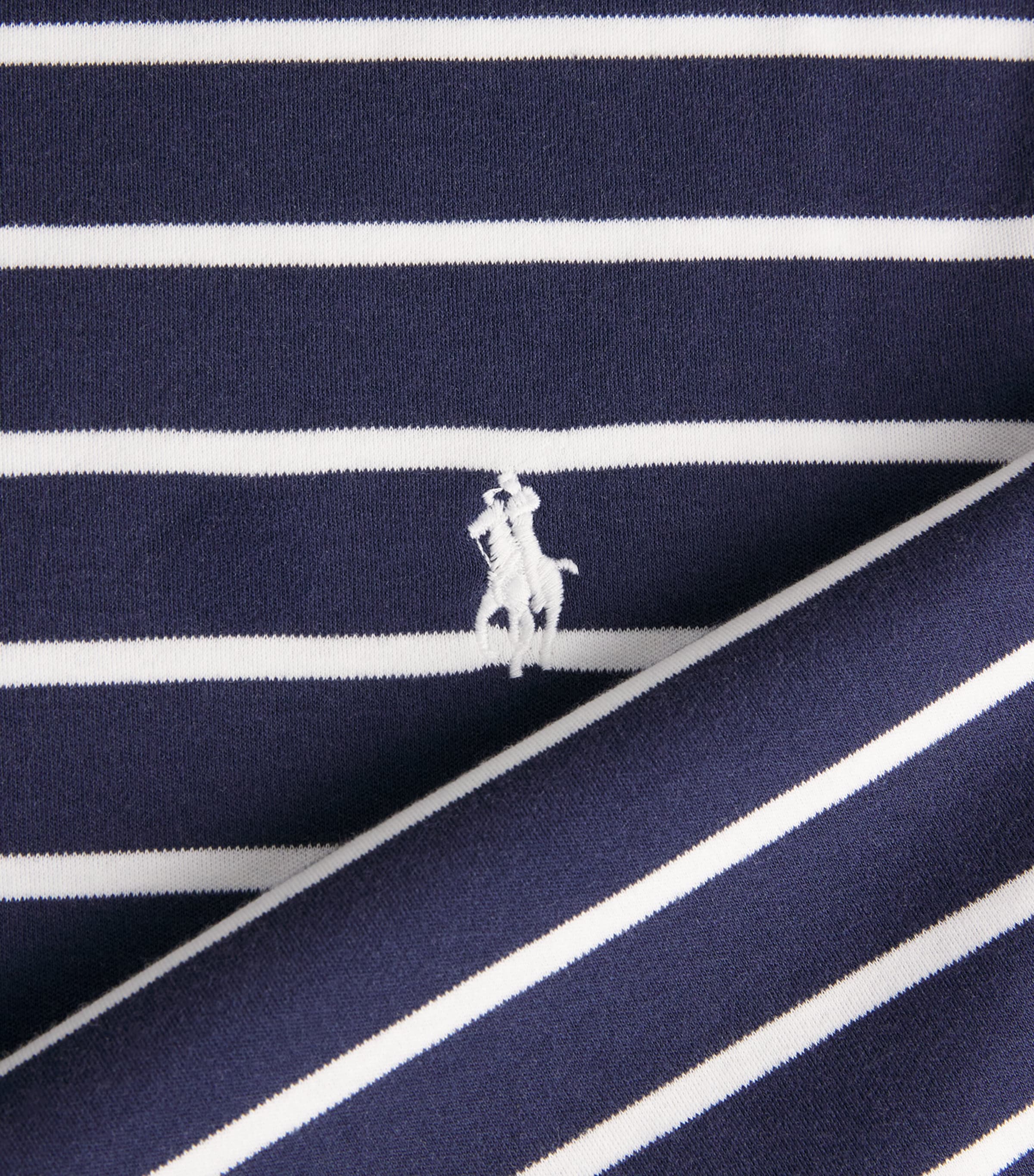 Cotton Stripe Polo Pony Slim T-Shirt REFINED NAVY/WHITE Image 5