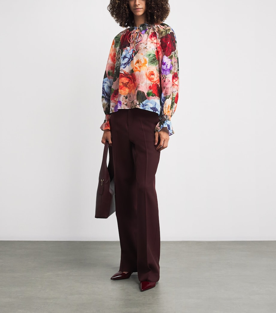 Cotton-Silk Norah Peasant Blouse STORM FLORAL SM K626 Image 2