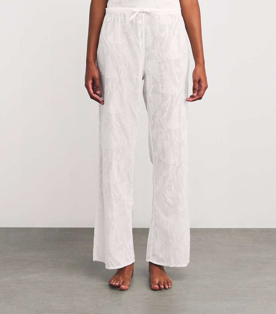 Floral Jacquard Pyjama Trousers OFF WHITE Image 3