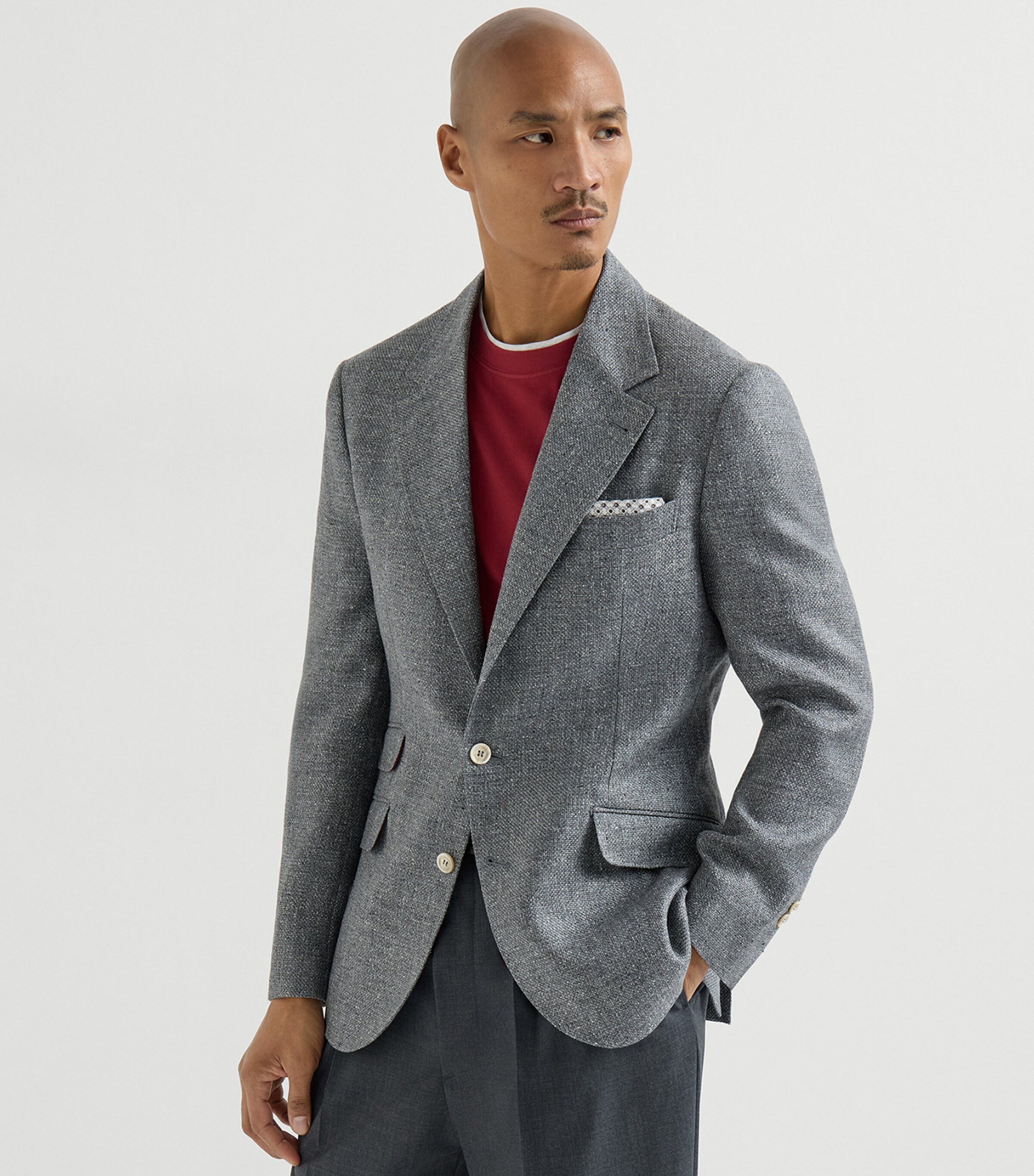 Brunello Cucinelli Mens Silk-Linen-Wool Blazer Image 4