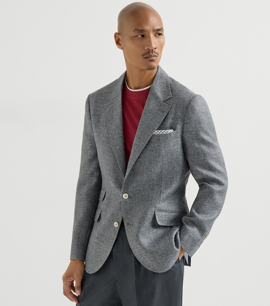 Brunello Cucinelli Mens Silk-Linen-Wool Blazer Image 4