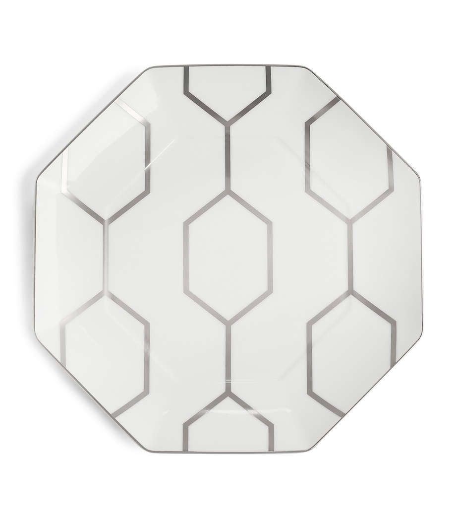 Gio Platinum Octagonal Plate (23cm) WHITE Image 1