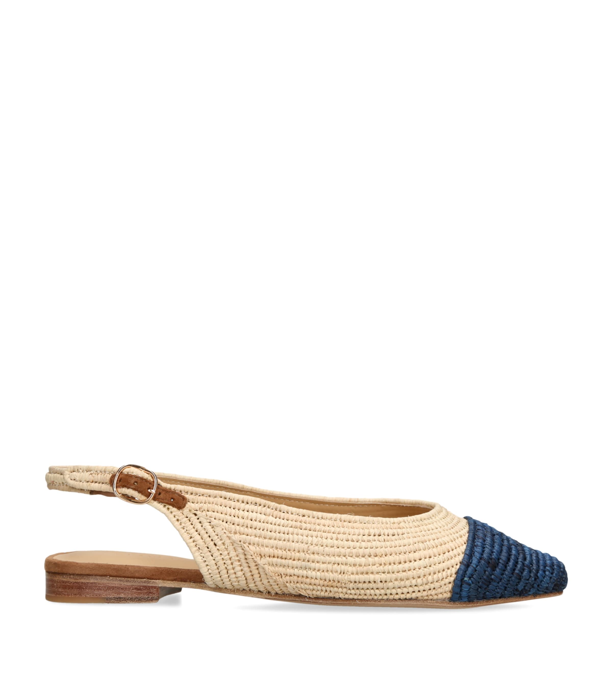 Gabriela Hearst Raffia Slingback Ballet Flats Beige Image 1