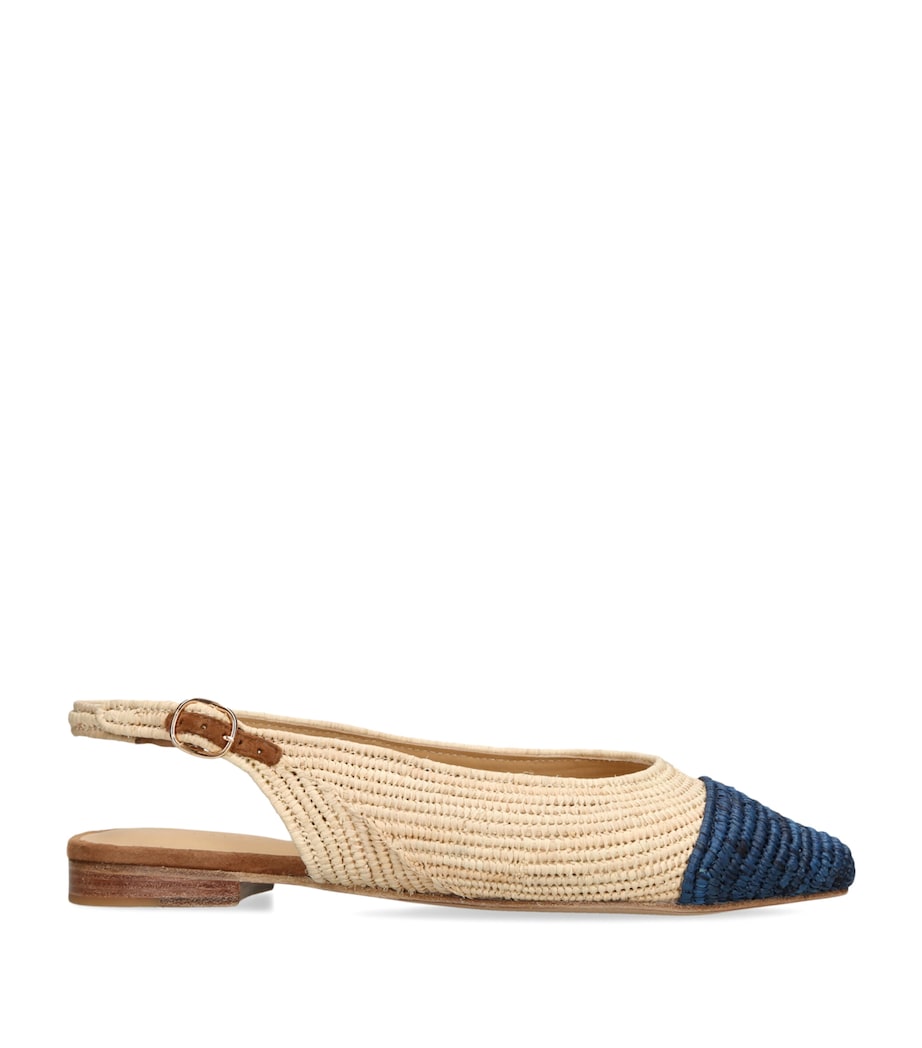 Gabriela Hearst Raffia Slingback Ballet Flats Beige Image 1