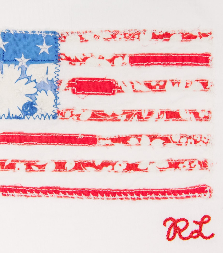 Cotton Embroidered Flag T-Shirt (2-7 Years) WHITE Image 3