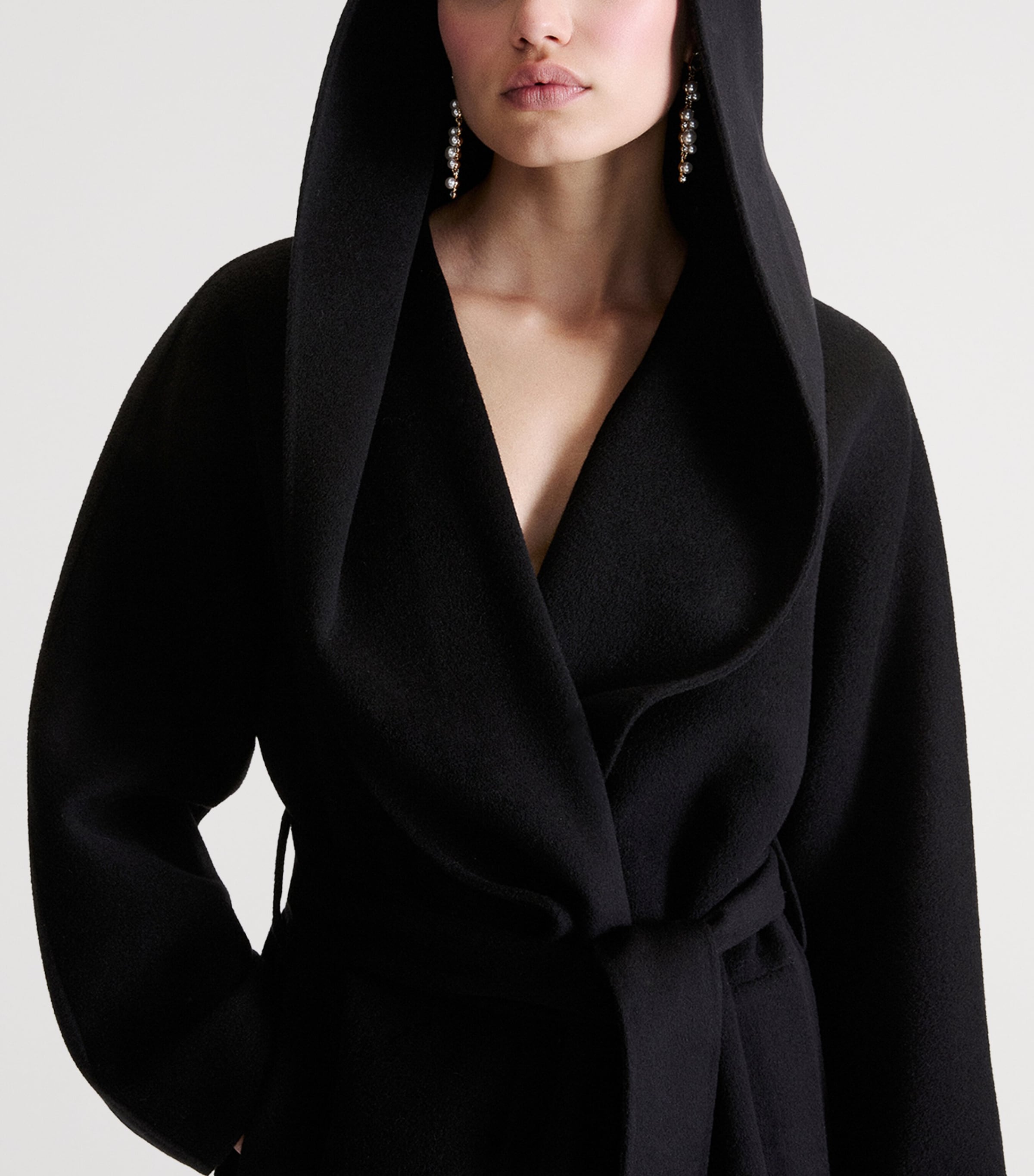 Marella Womens Virgin Wool Wrap Coat Black Image 5