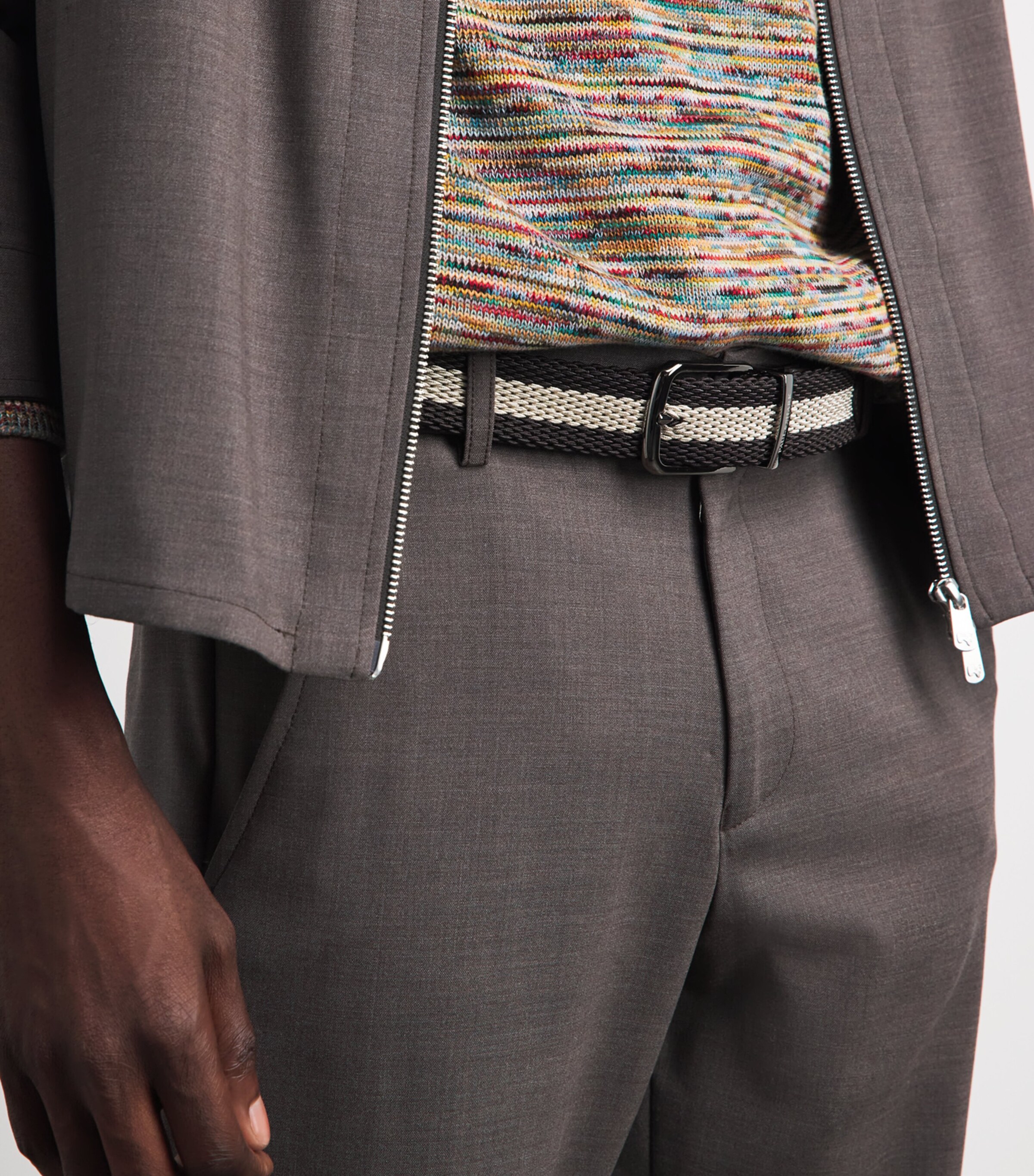 Paul & Shark Cotton Woven Reversible Belt Marrone Beige Image 2