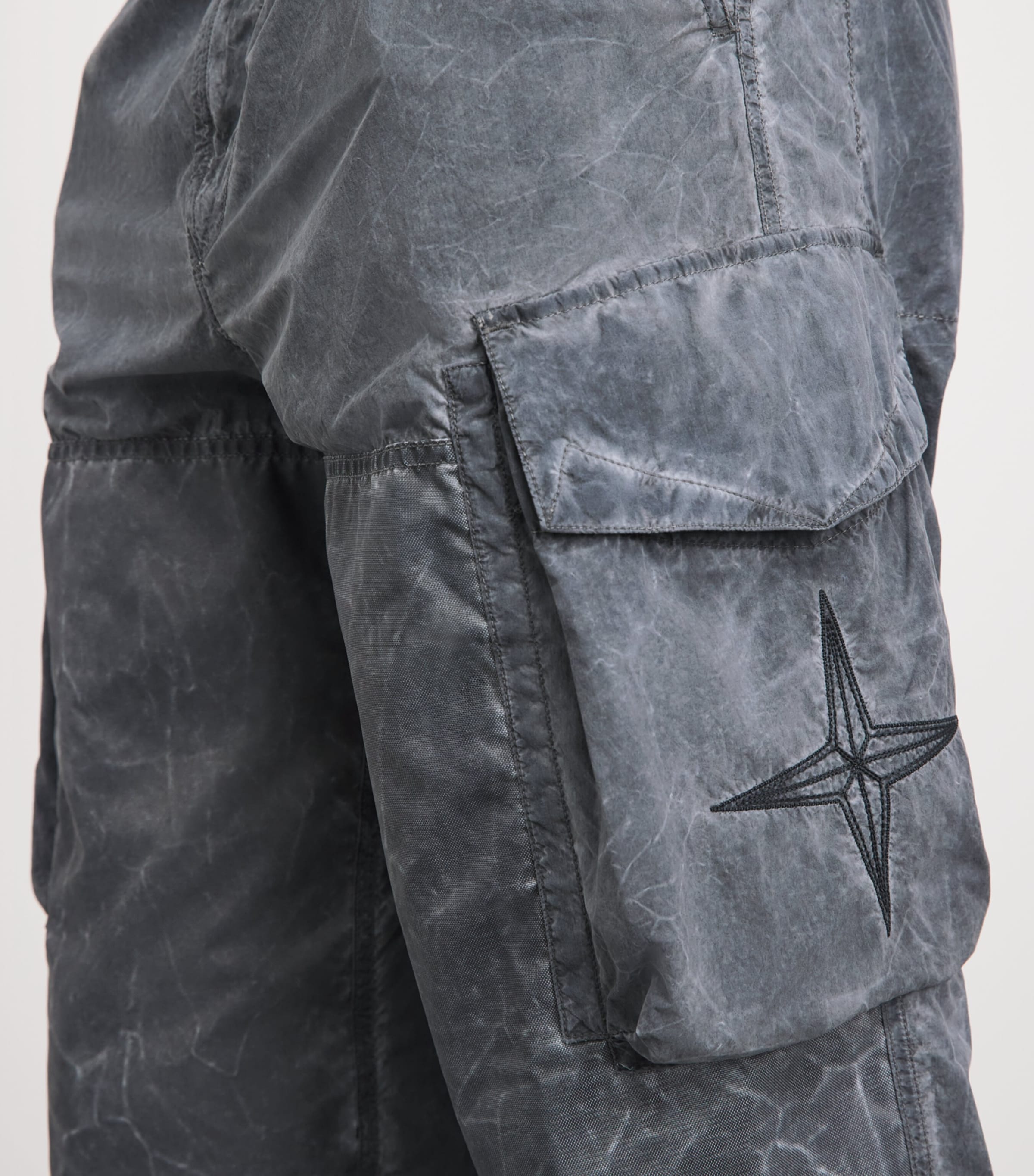 Stone Island Mens Coated Cargo Trousers Image 3