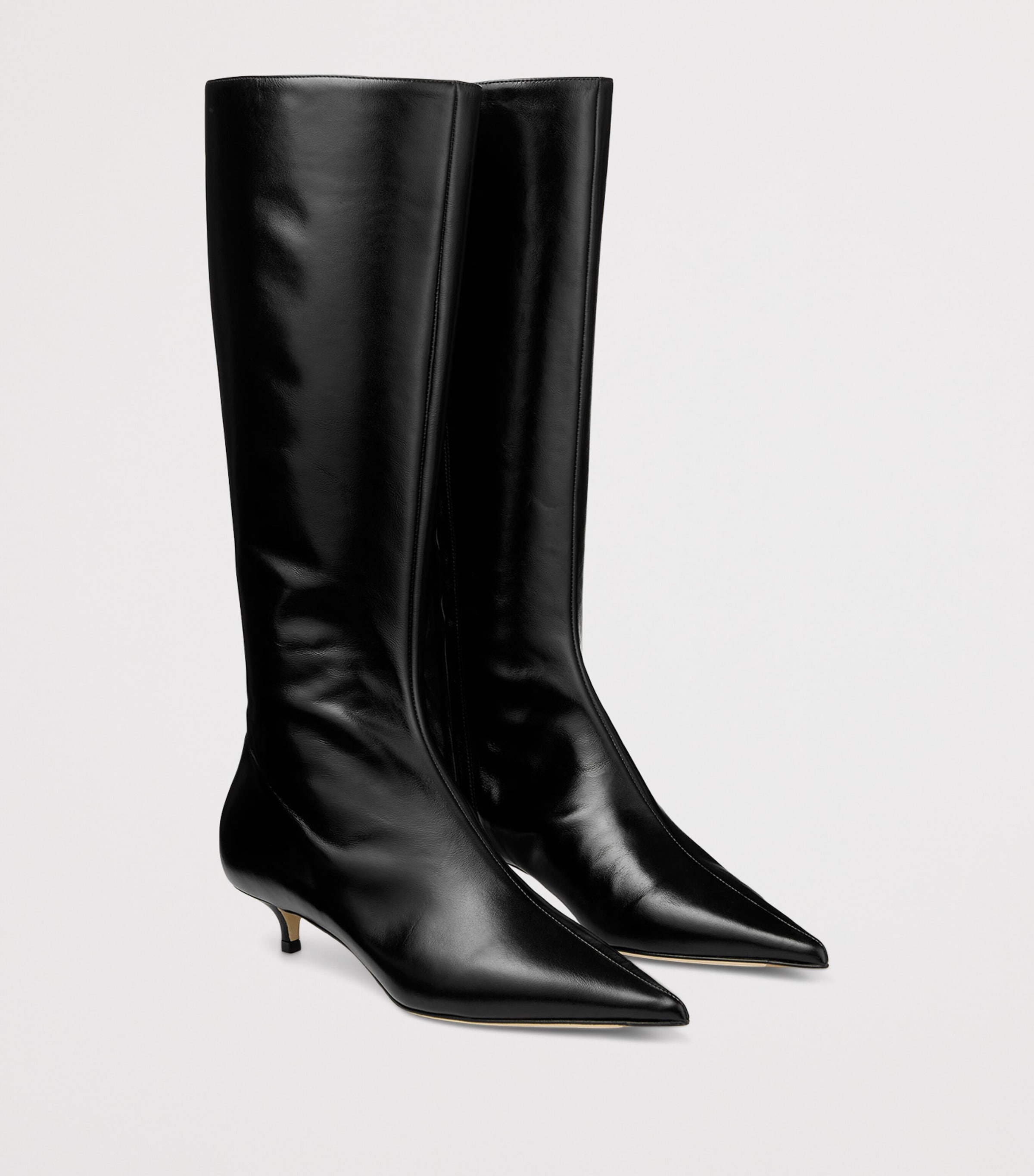 Jimmy Choo Womens Amis 35 Leather Knee-High Boots Black Image 2