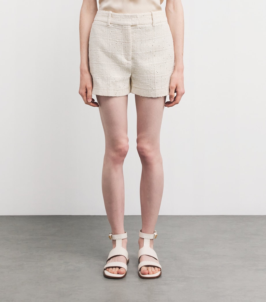 Tweed Sequinned Shorts PANNA Image 3