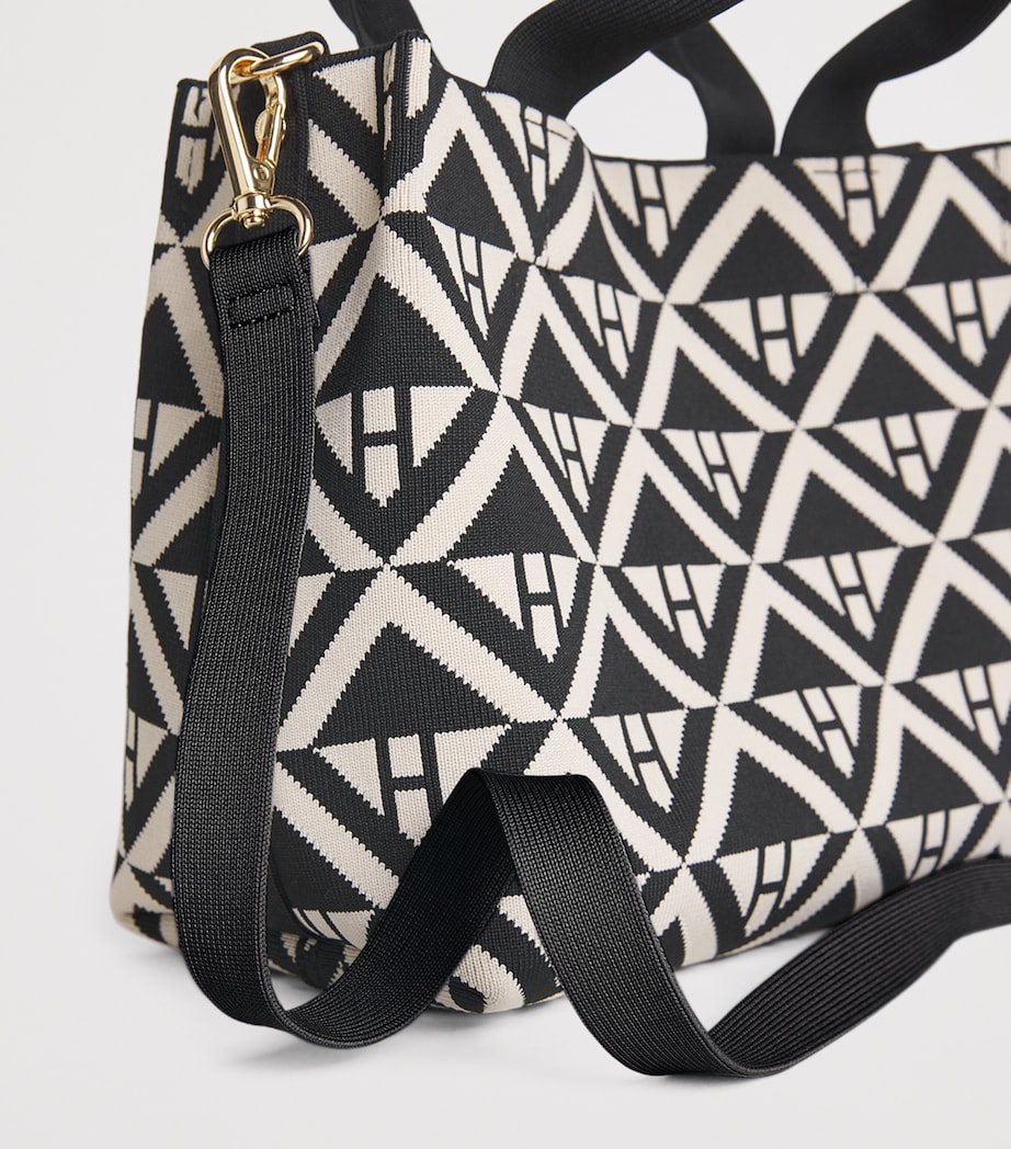 Harrods Small Geometric Tote Bag Black Image 6