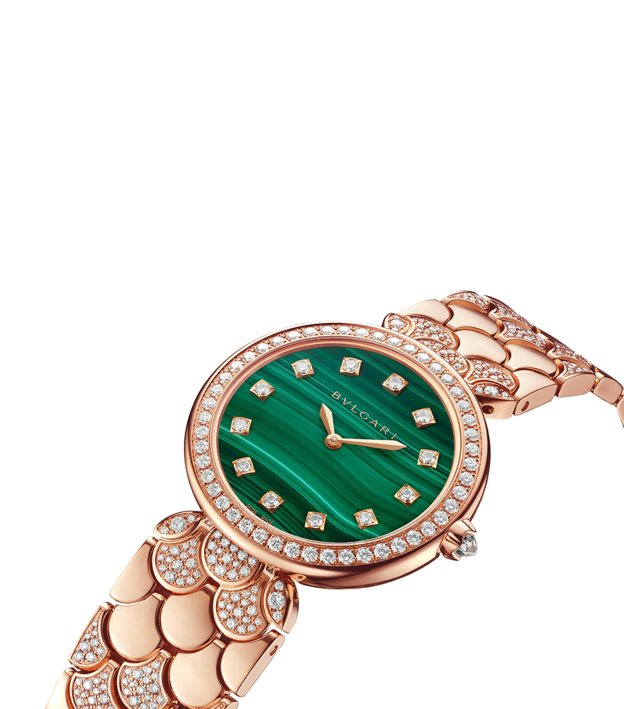 Rose Gold and Diamond Divas' Dream Watch 33mm GREEN Image 2