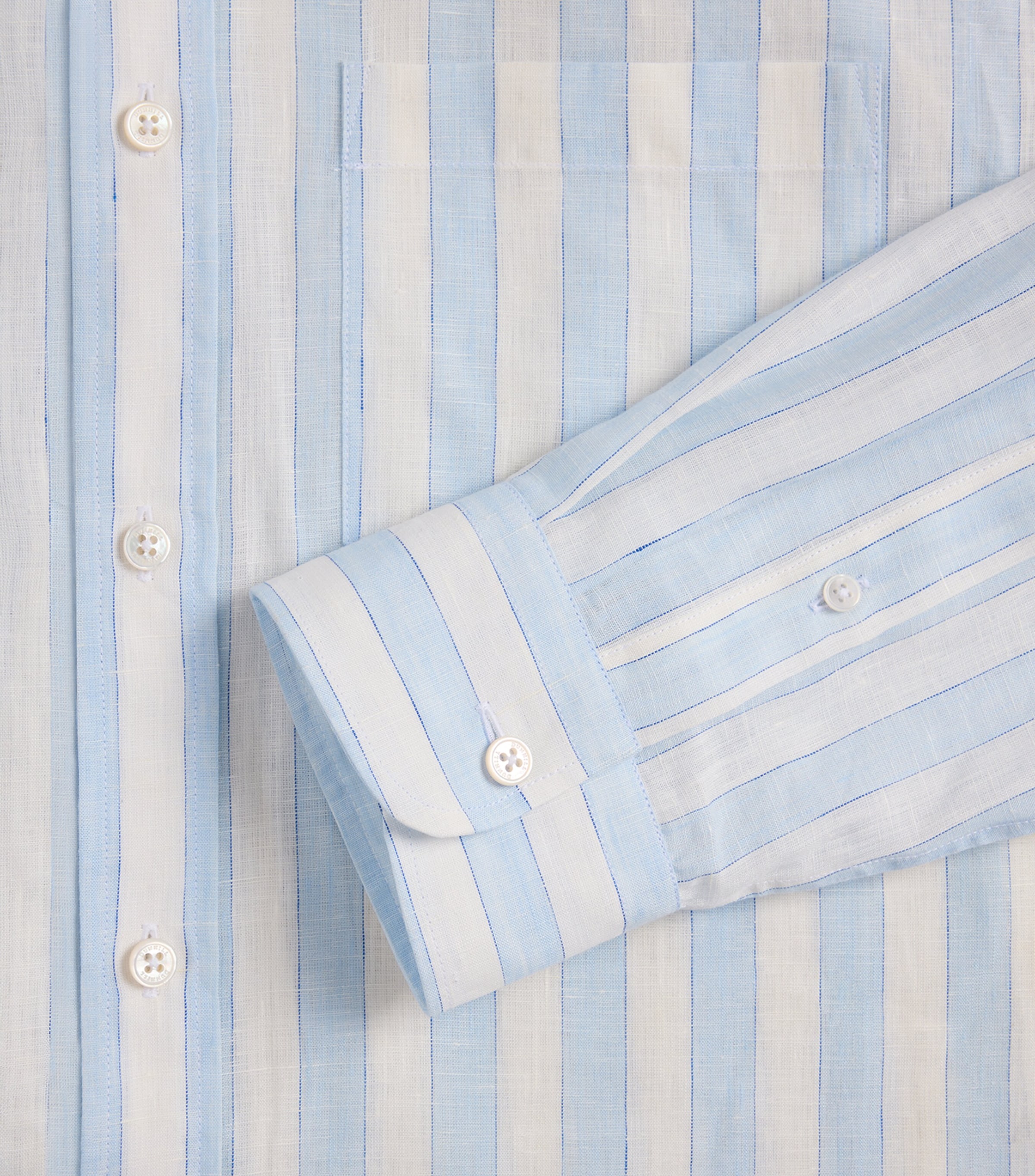 Dunhill Mens Linen Shirt Blue Image 5