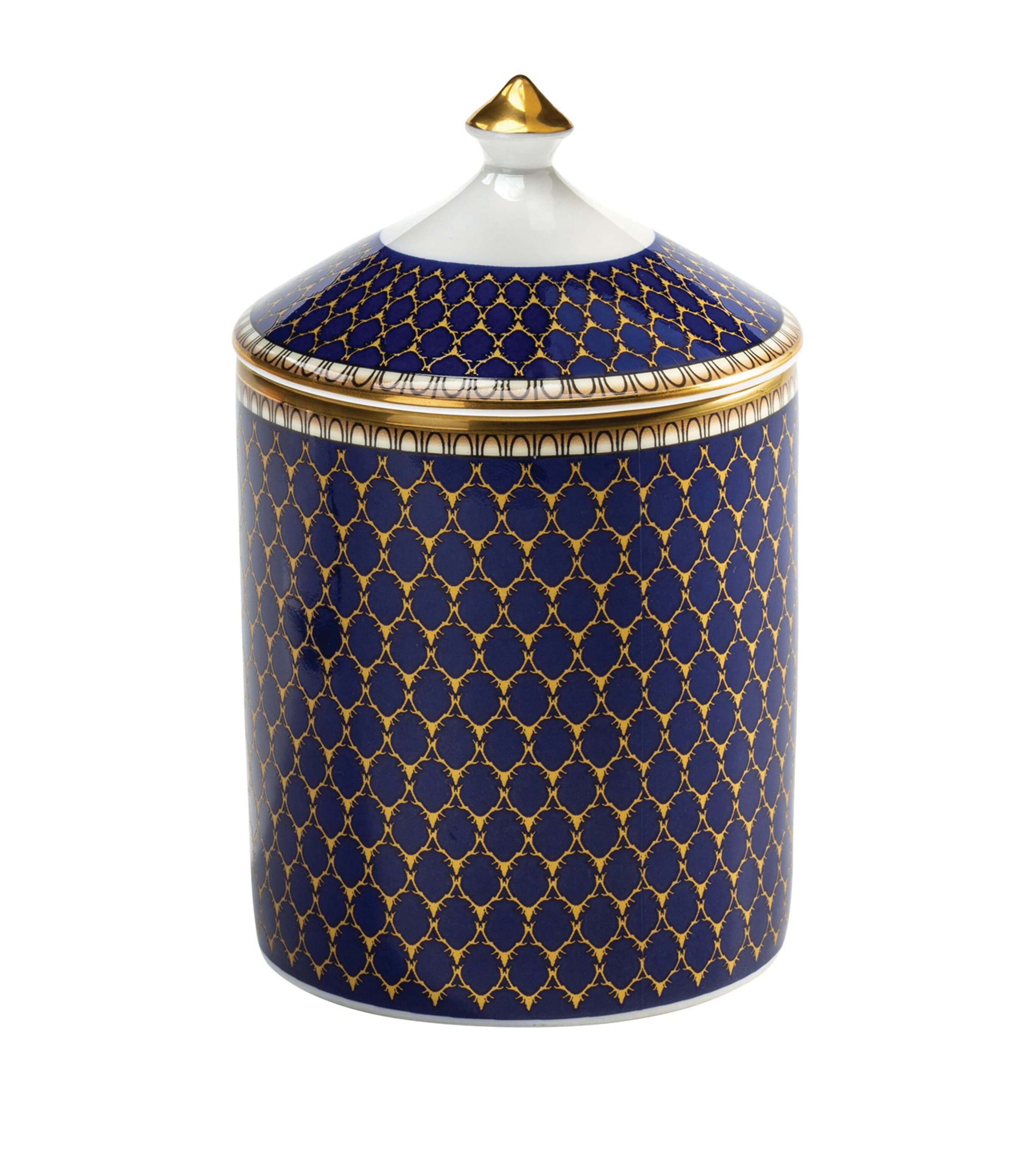 Halcyon Days Antler Trellis Lidded Jasmine Candle In Navy