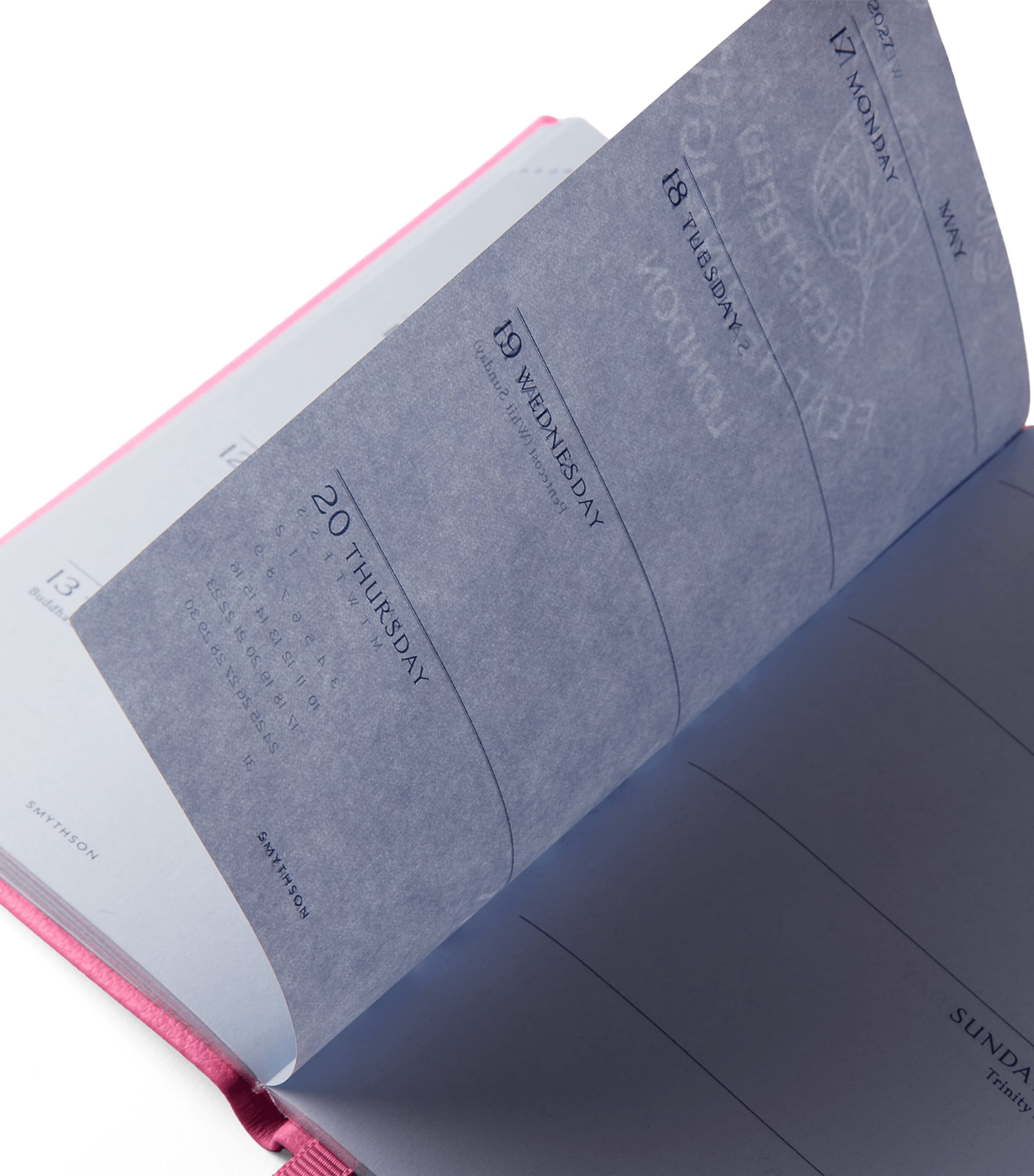 Smythson Leather Panama Weekly Diary 2027 Flamingo Image 3