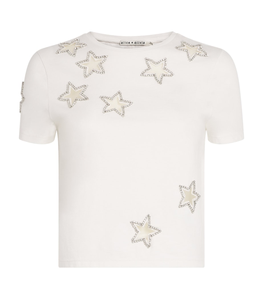 Cotton Embellished Cindy T-Shirt A127 OFF WHITE Image 1