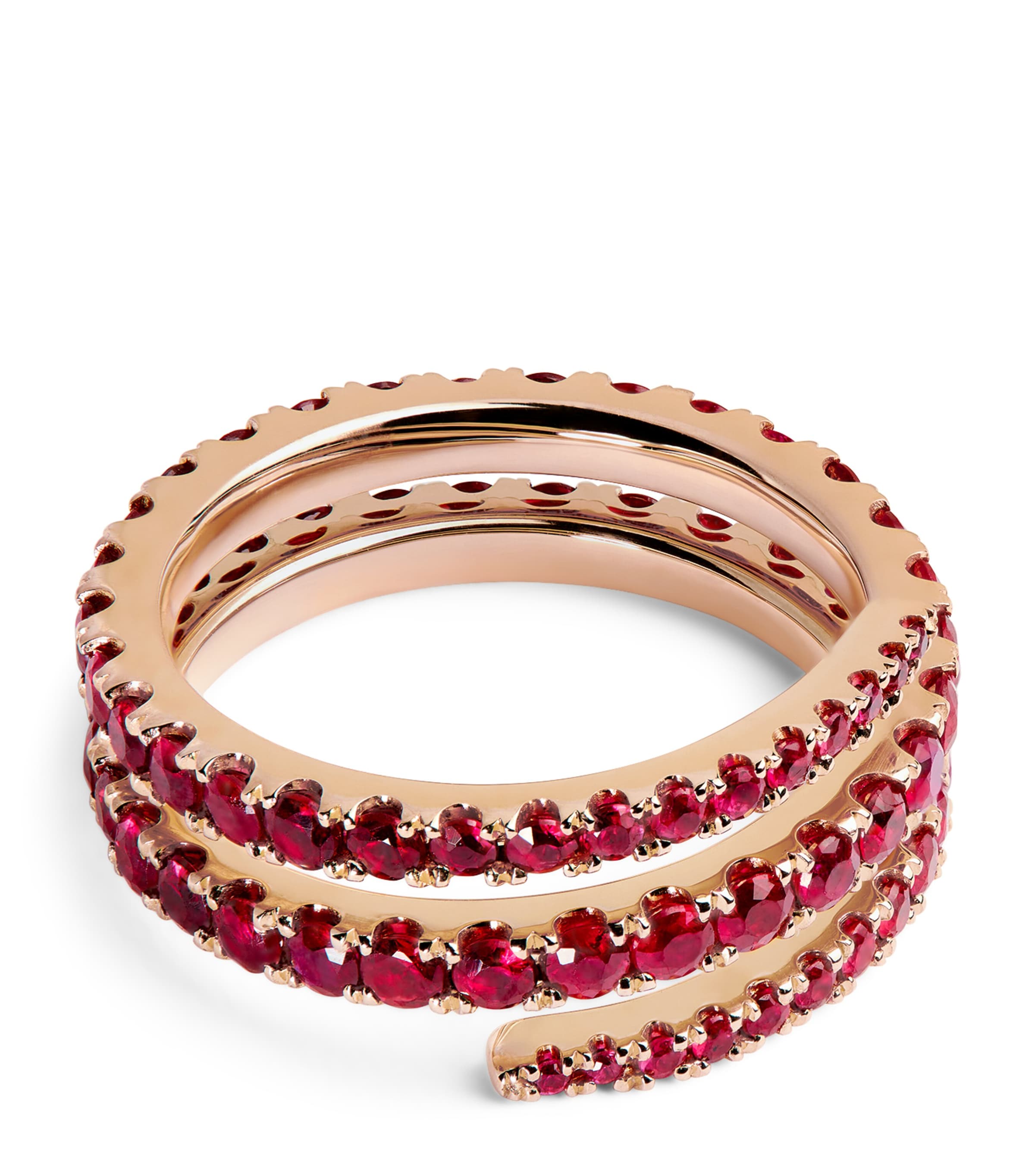 Ruby Spring Coil Anita Ko Rose Gold and Ruby Coil Ring | Harrods UK