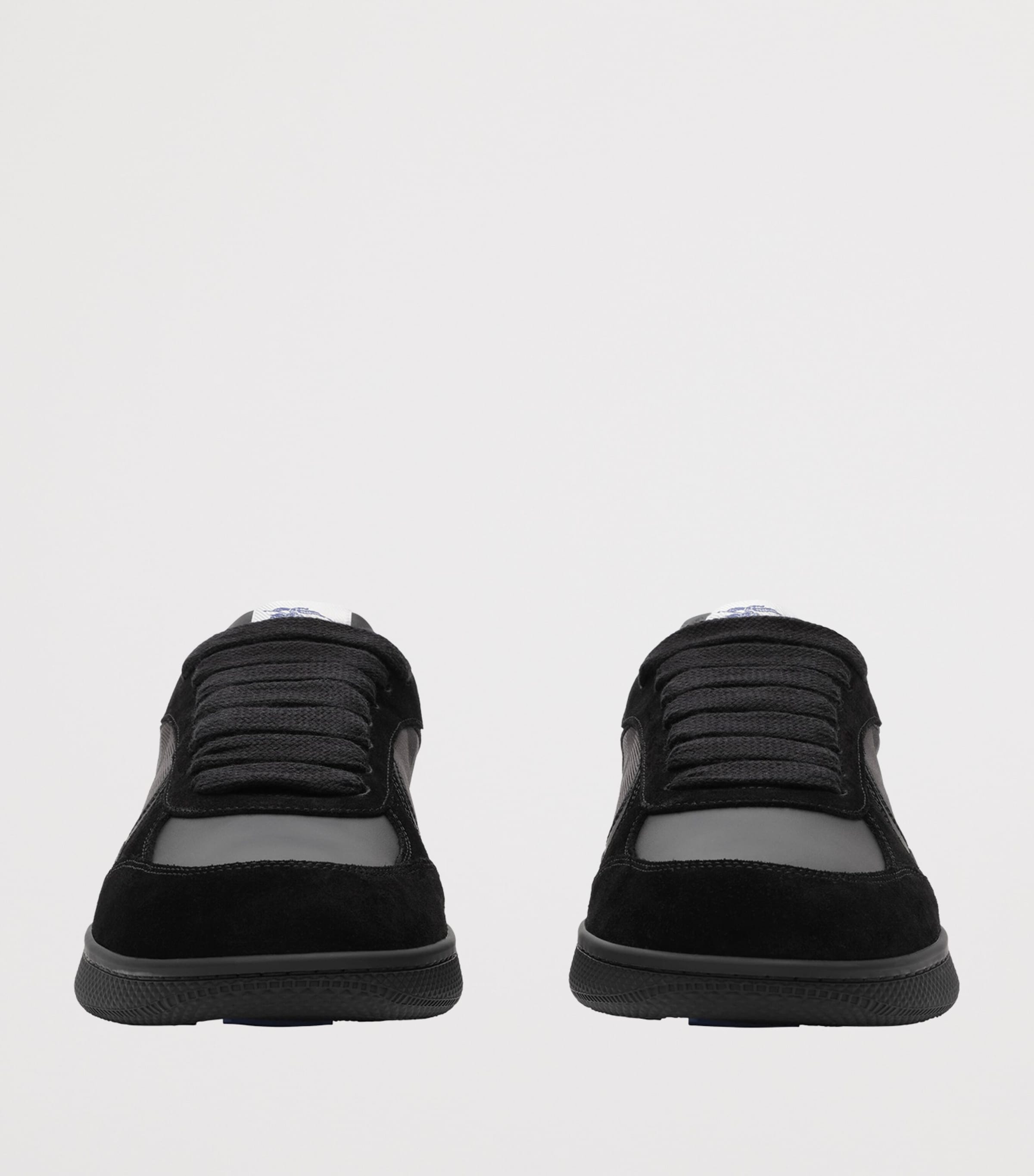 Burberry Leather Check Terrace Sneakers Blackirongreyipchk Image 2
