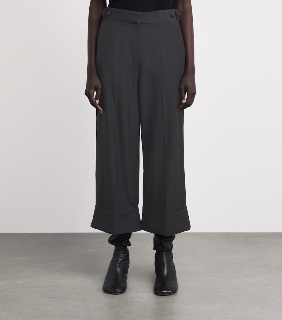CAMILLA AND MARC Womens Wool Cropped Caius Manstyle Trousers Dblk Black Image 4