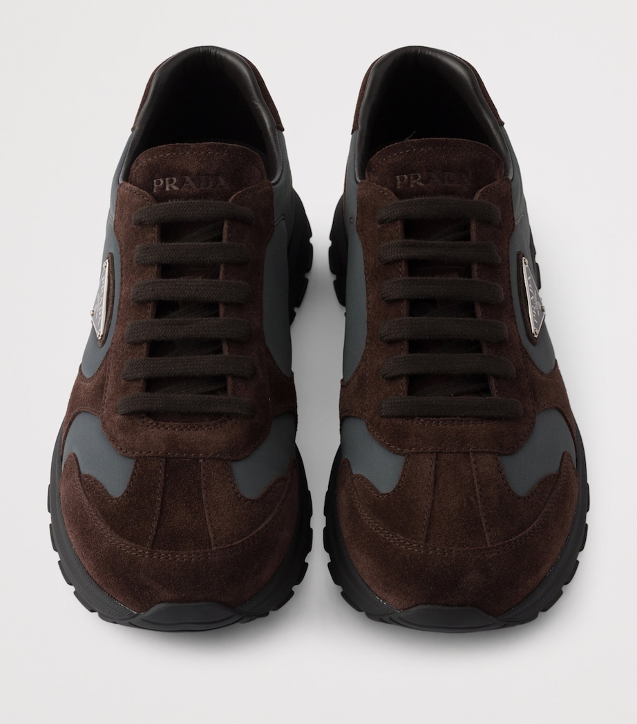 Re-Nylon and Suede Prax 2.0 Low-Top Sneakers F05BL Image 4