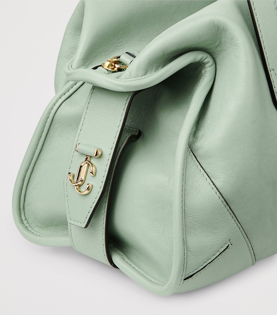 Medium Leather Bar Holdall Bag VERDE/SHINY GOLD Image 5