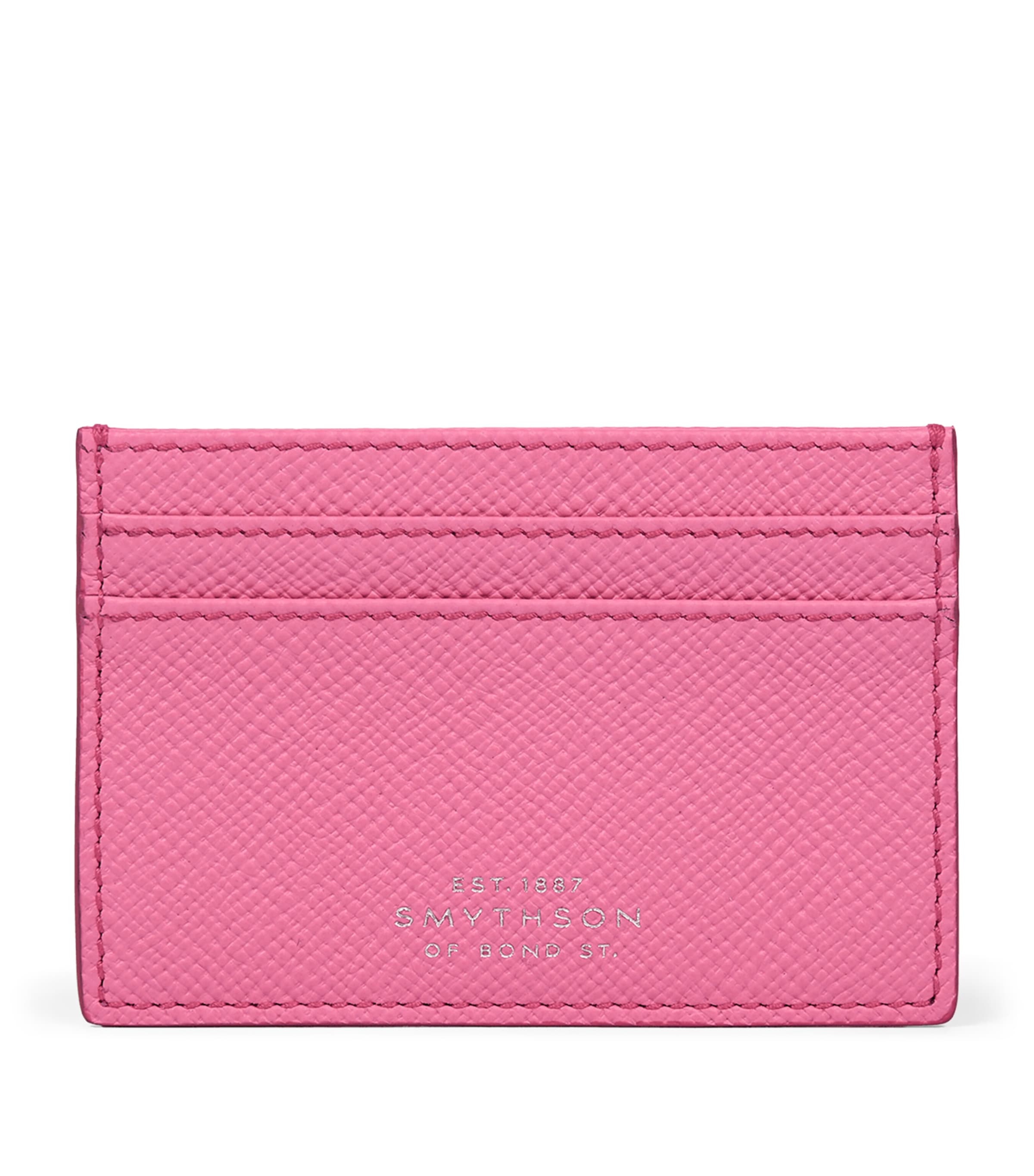 Smythson Leather Panama Card Holder Flamingo Image 1