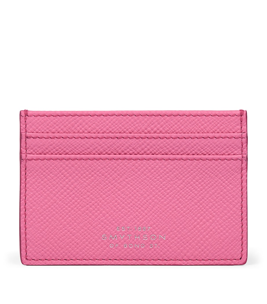 Smythson Leather Panama Card Holder Flamingo Image 1