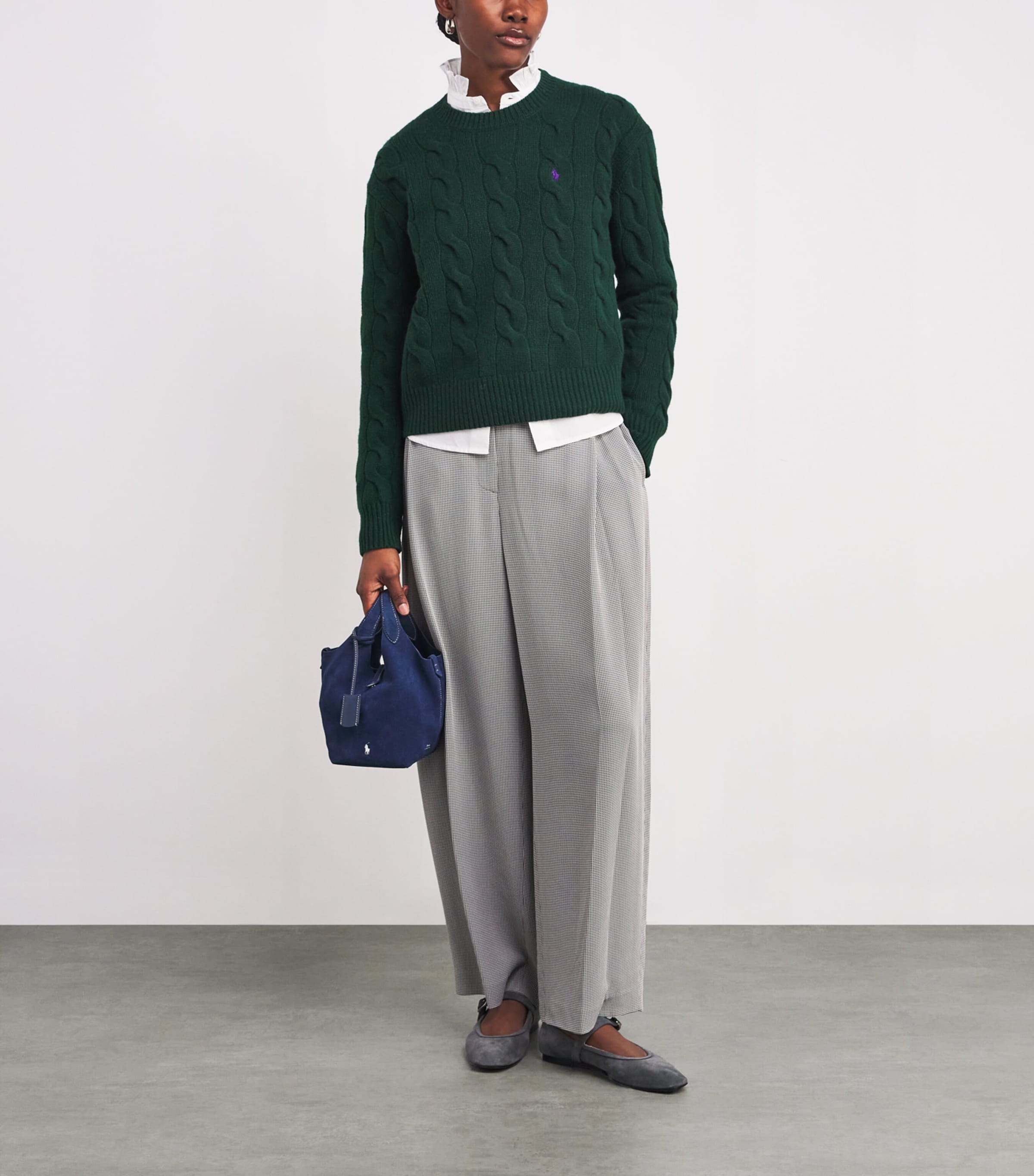 Wool-Cashmere Cable-Knit Sweater COLLEGE GREEN Image 2