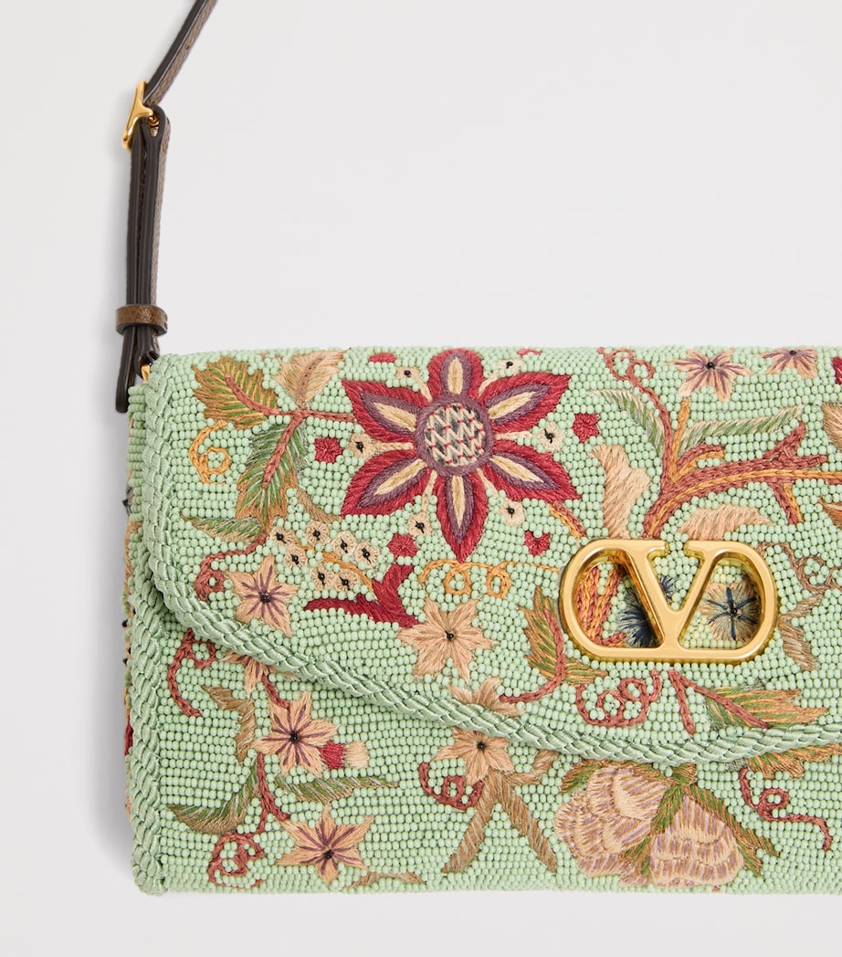 Valentino Garavani Small Embroidered DeVain Shoulder Bag Image 8