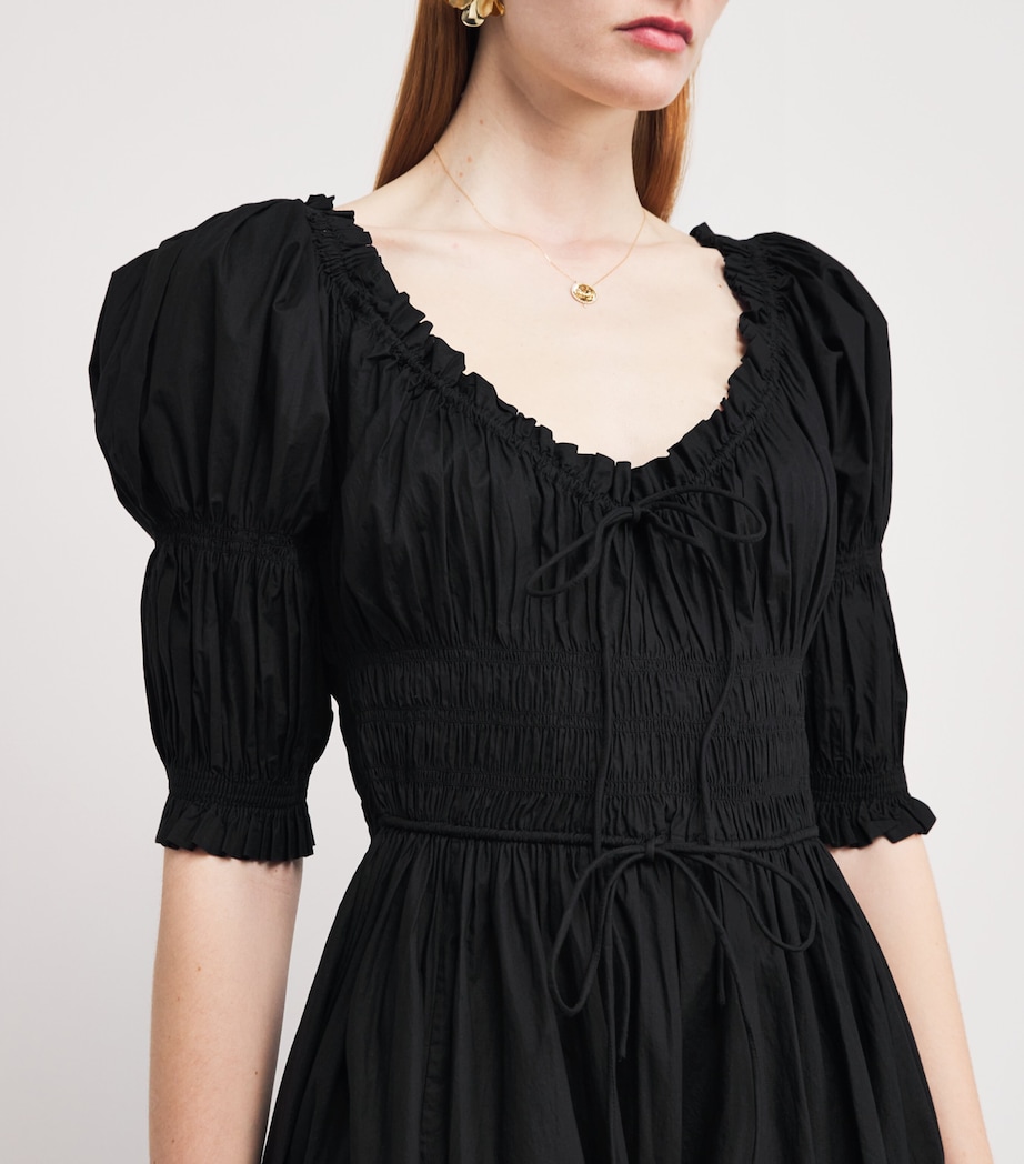 Organic Cotton-Blend Ischia Midi Dress BLACK Image 6