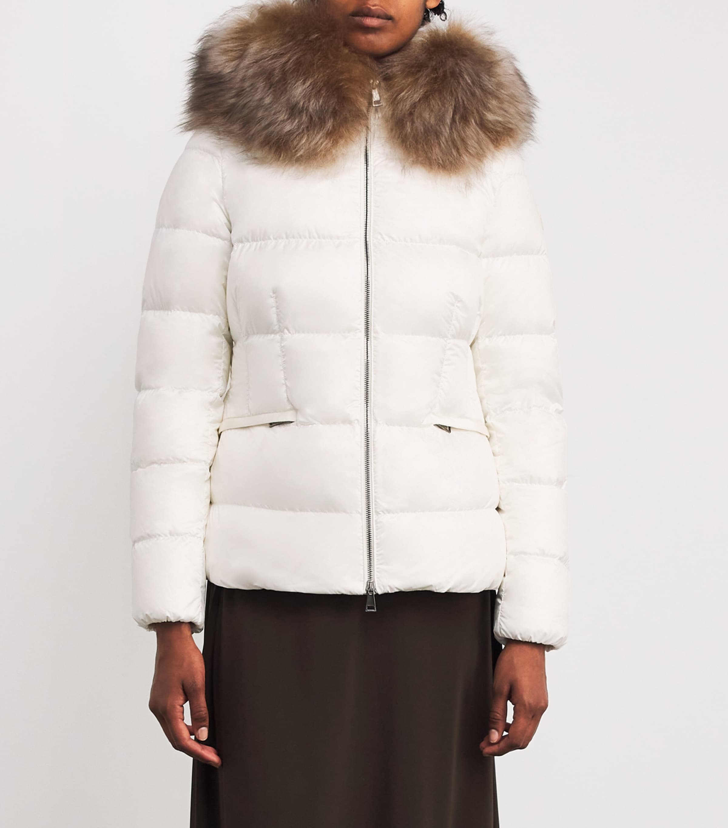 【美品】MONCLER BERGER フードジャケット 3 Moncler Boed Hooded Shearling-Trimmed Short Down Jacket