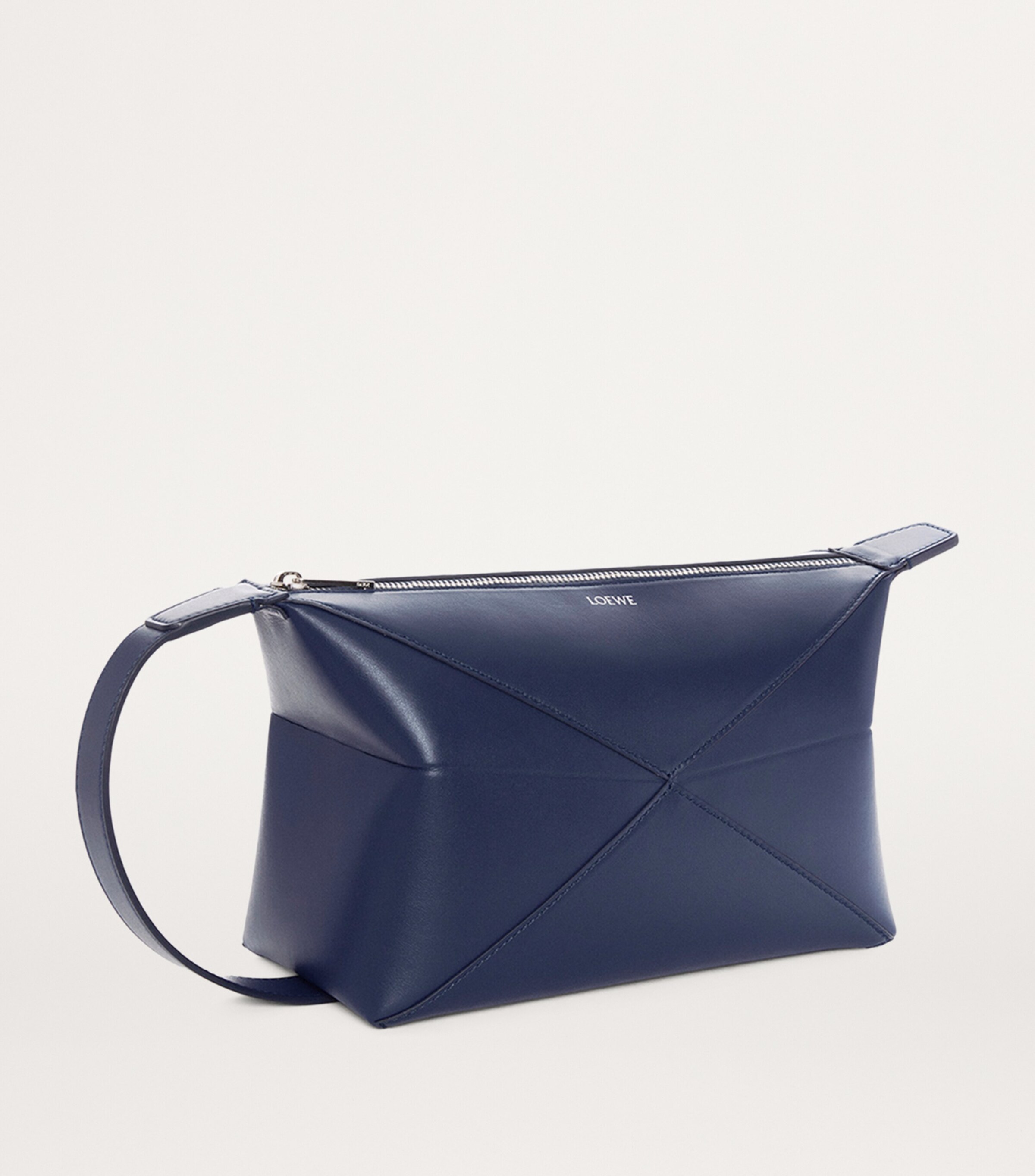 LOEWE Leather Puzzle Fold Wash Bag Abyss Blue Image 2