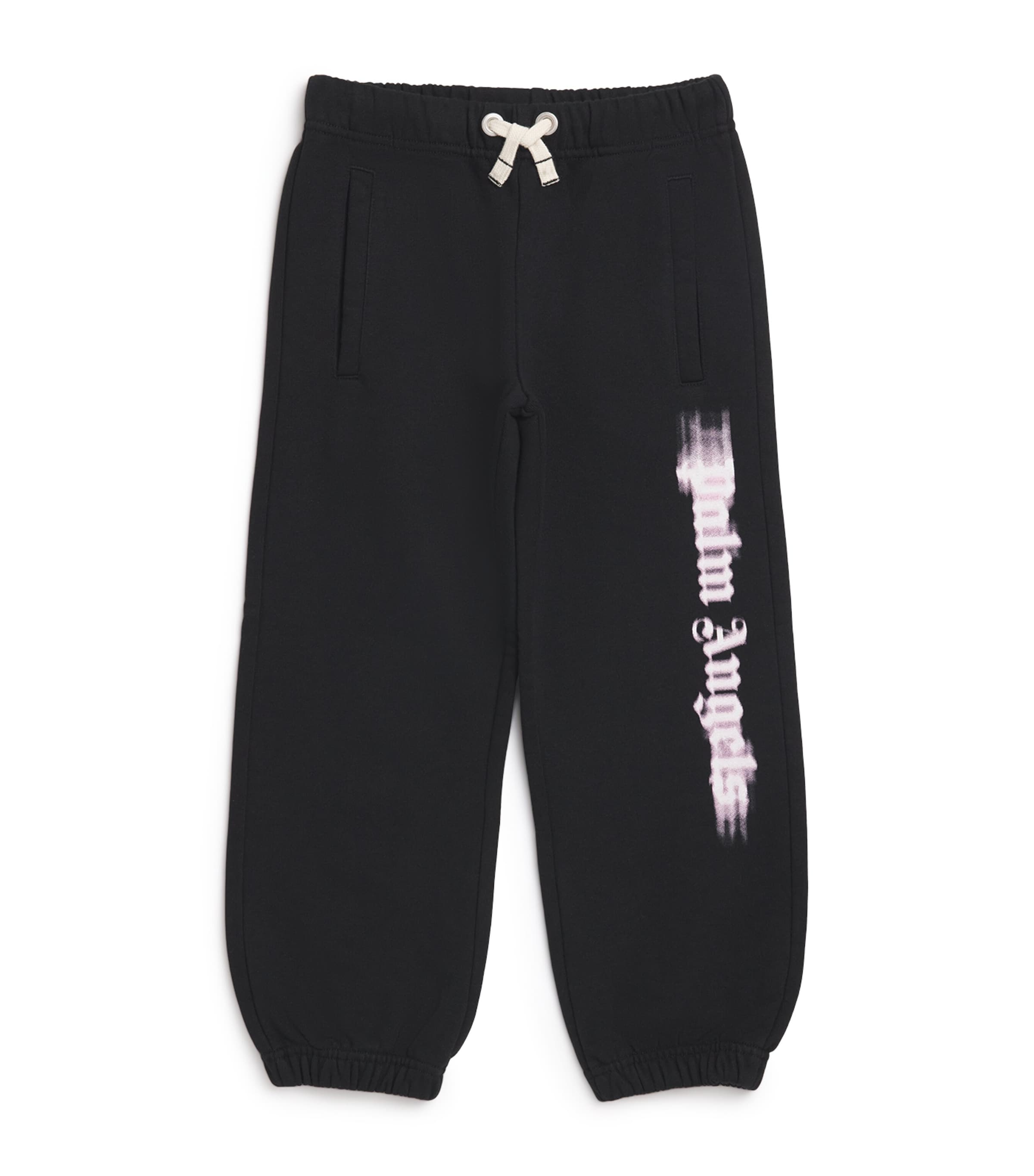 Palm Angels Kids' Cotton Blurred Logo Sweatpants In Black