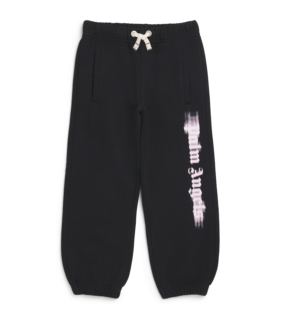 Cotton Blurred Logo Sweatpants (4-12 Years) 103BBLACK-ROSE PINK Image 1