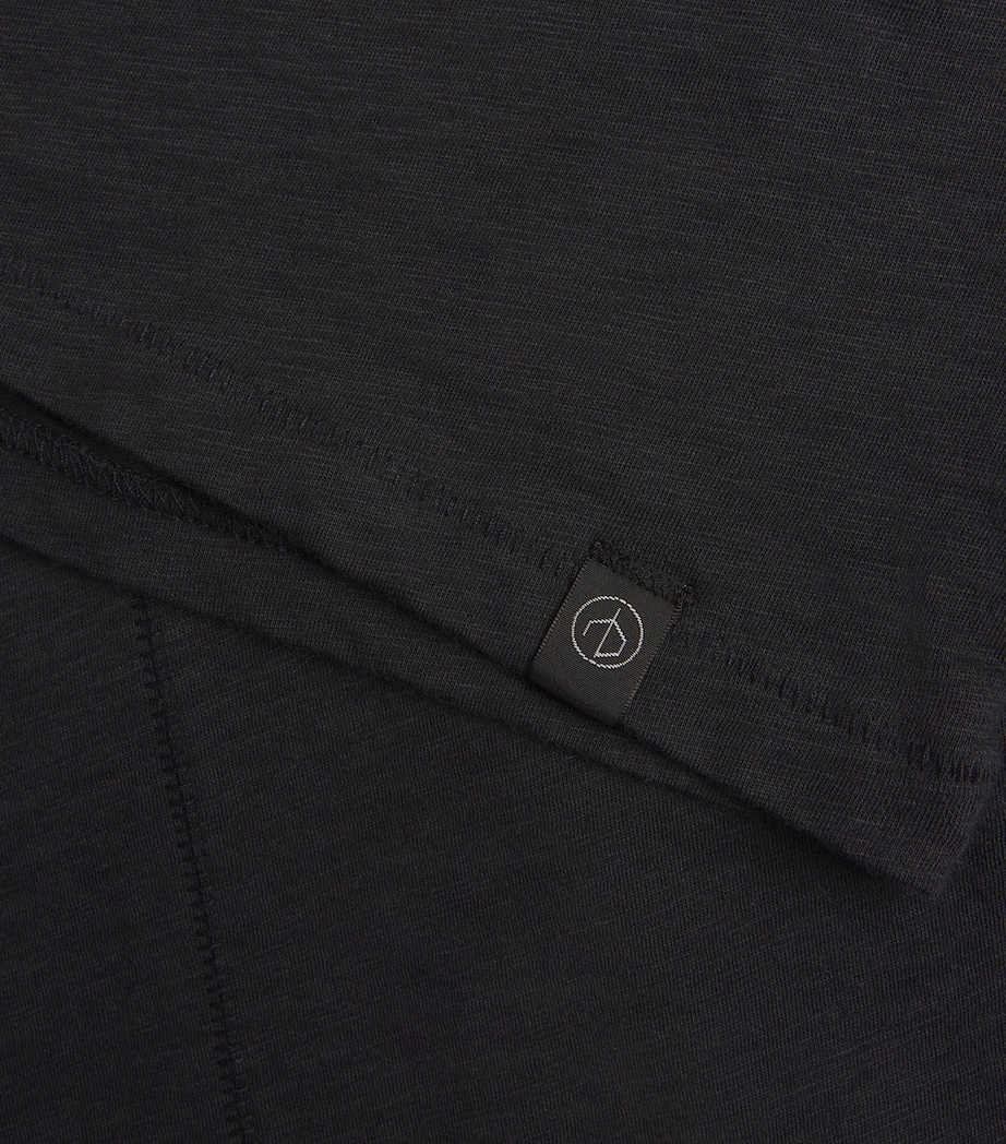 Cotton The Vee Slub T-Shirt BLACK BLACK Image 10