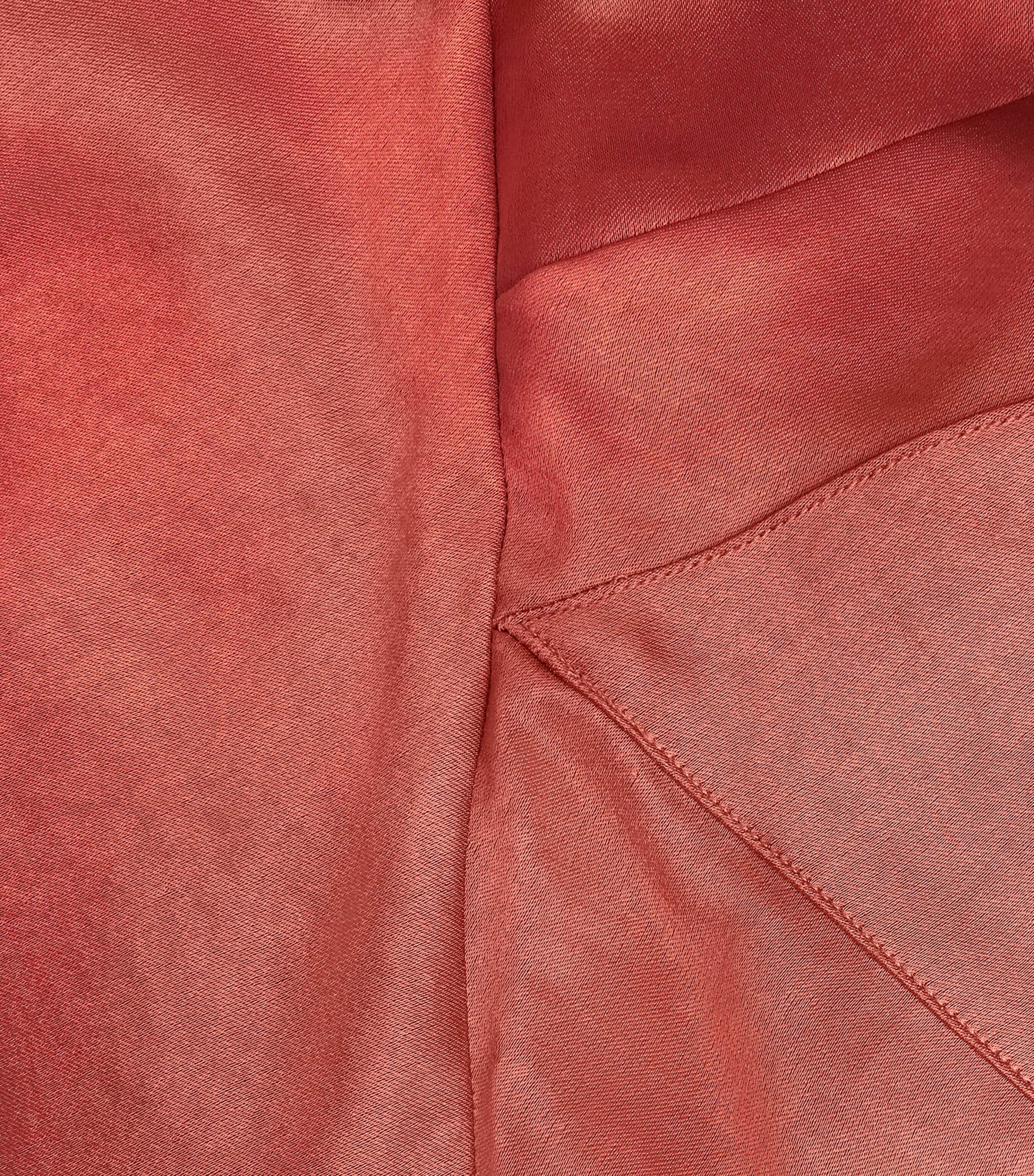 Satin Panelled Midi Dress RUST Image 5