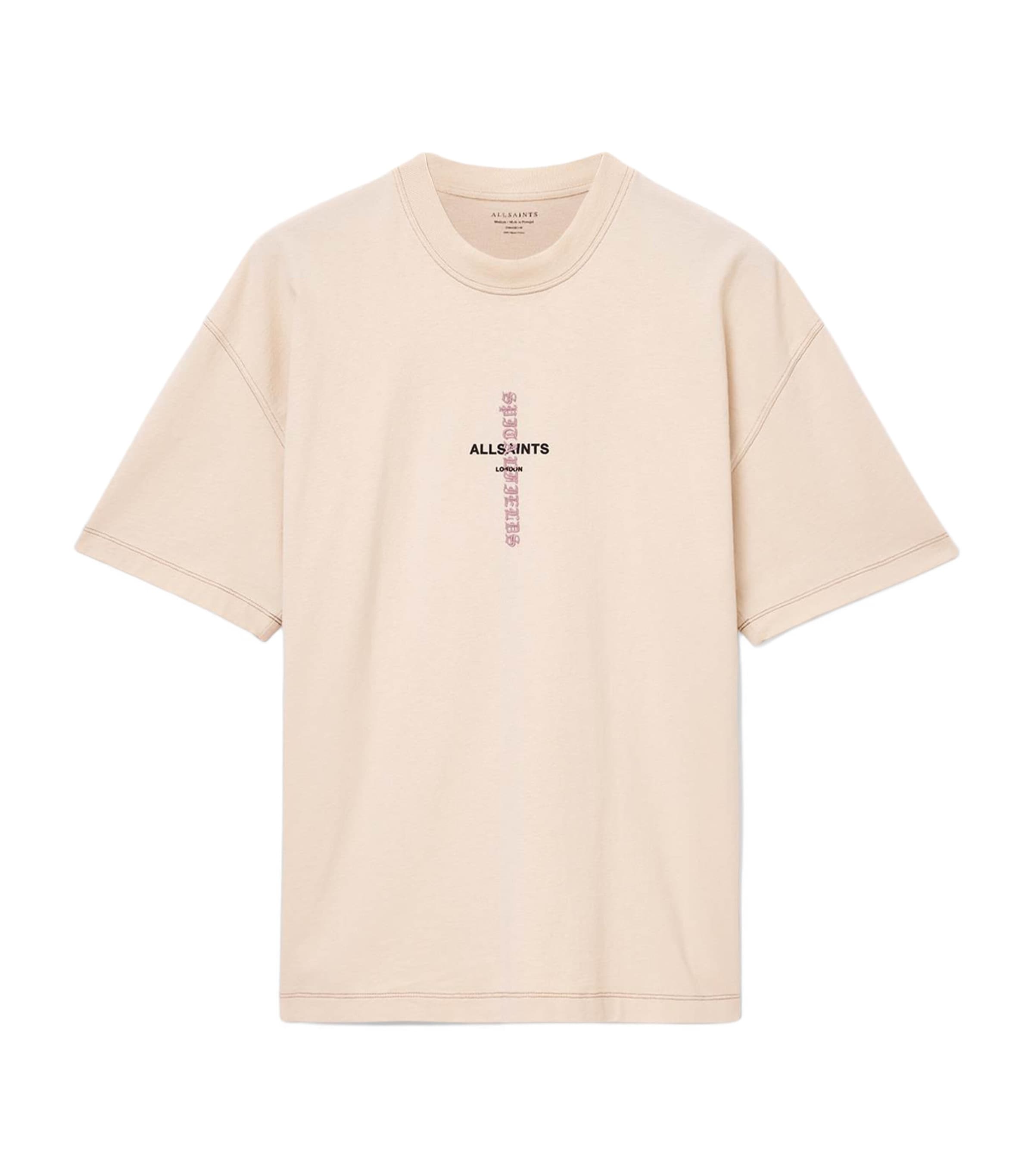 AllSaints Mens Organic Cotton Knox T-Shirt Phantom White Image 1