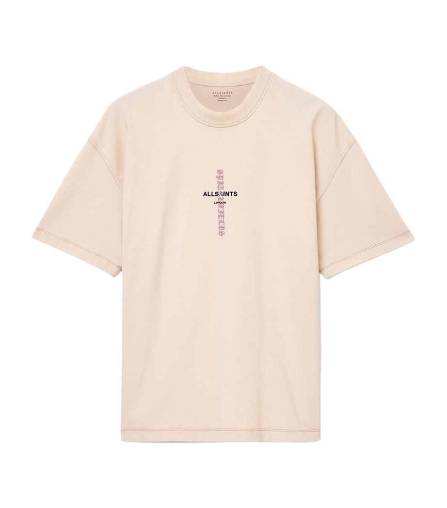AllSaints Mens Organic Cotton Knox T-Shirt Phantom White Image 1