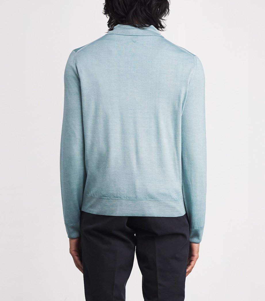 Wool-Silk Polo Sweater 821 Image 4