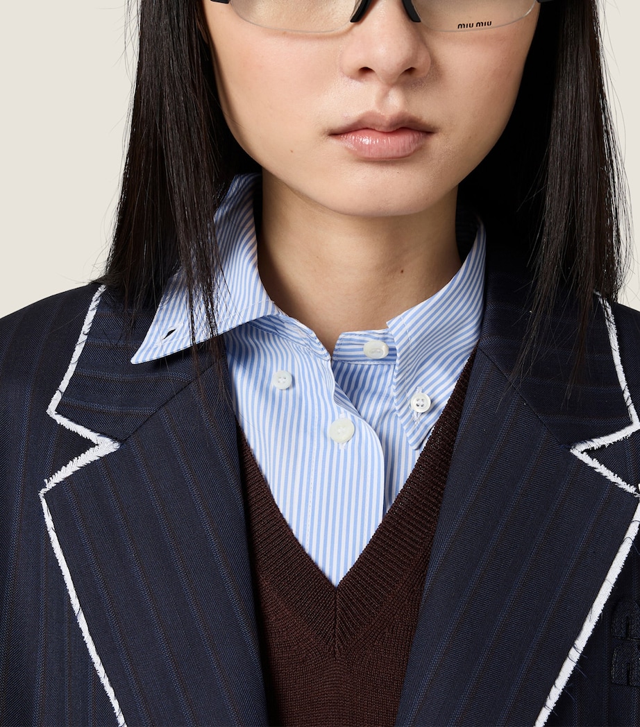Miu Miu Womens Wool Pinstripe Blazer Image 6