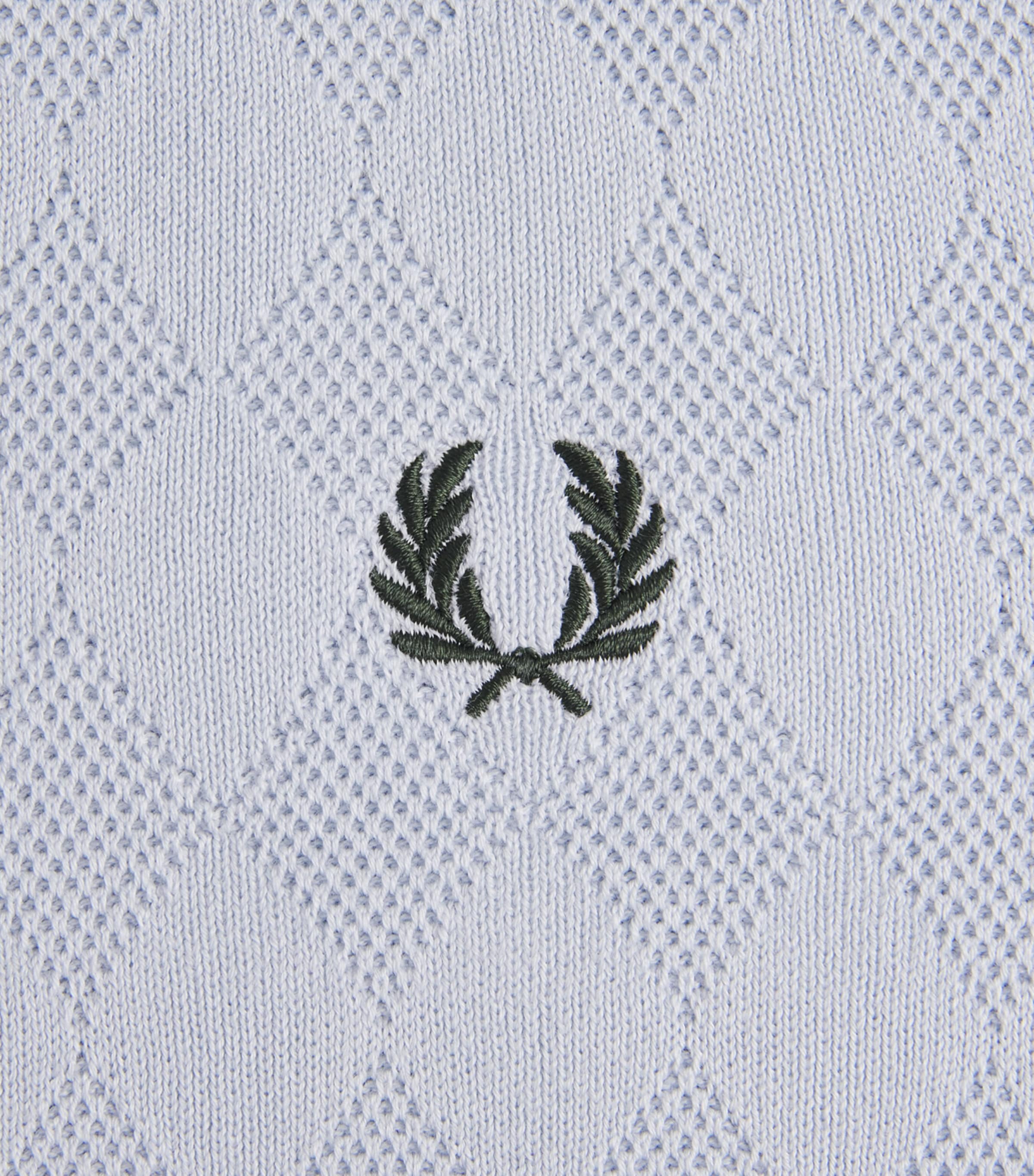 Fred Perry Mens Cotton Pointelle Polo shirt Dusky Blue Image 6