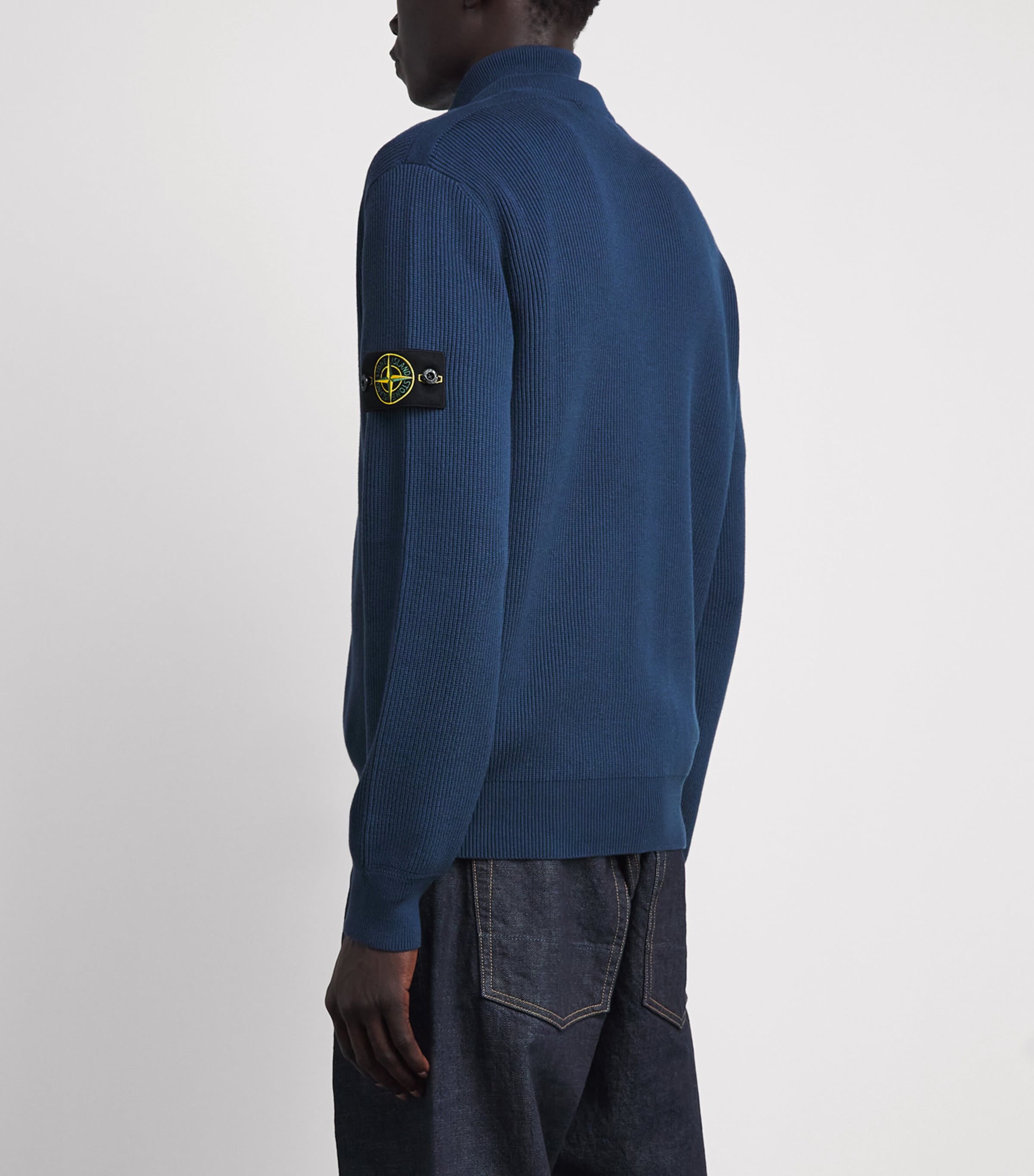Stone Island Mens Cotton Zip-Up Cardigan Image 5