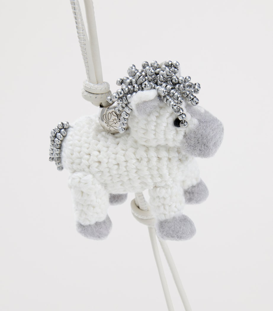 Felt Horse Bag Charm SOFT WHITE Image 2
