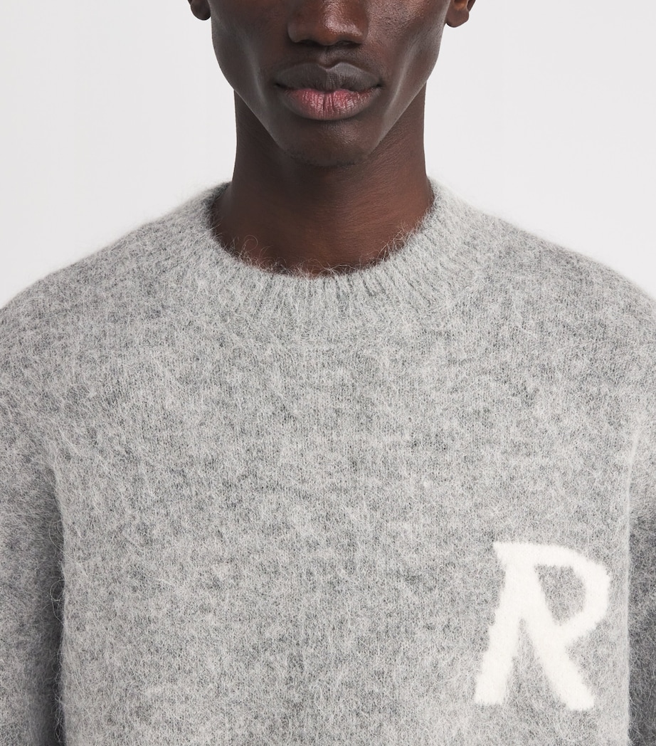 Alpaca-Blend Logo Oversized Sweater GREY Image 6