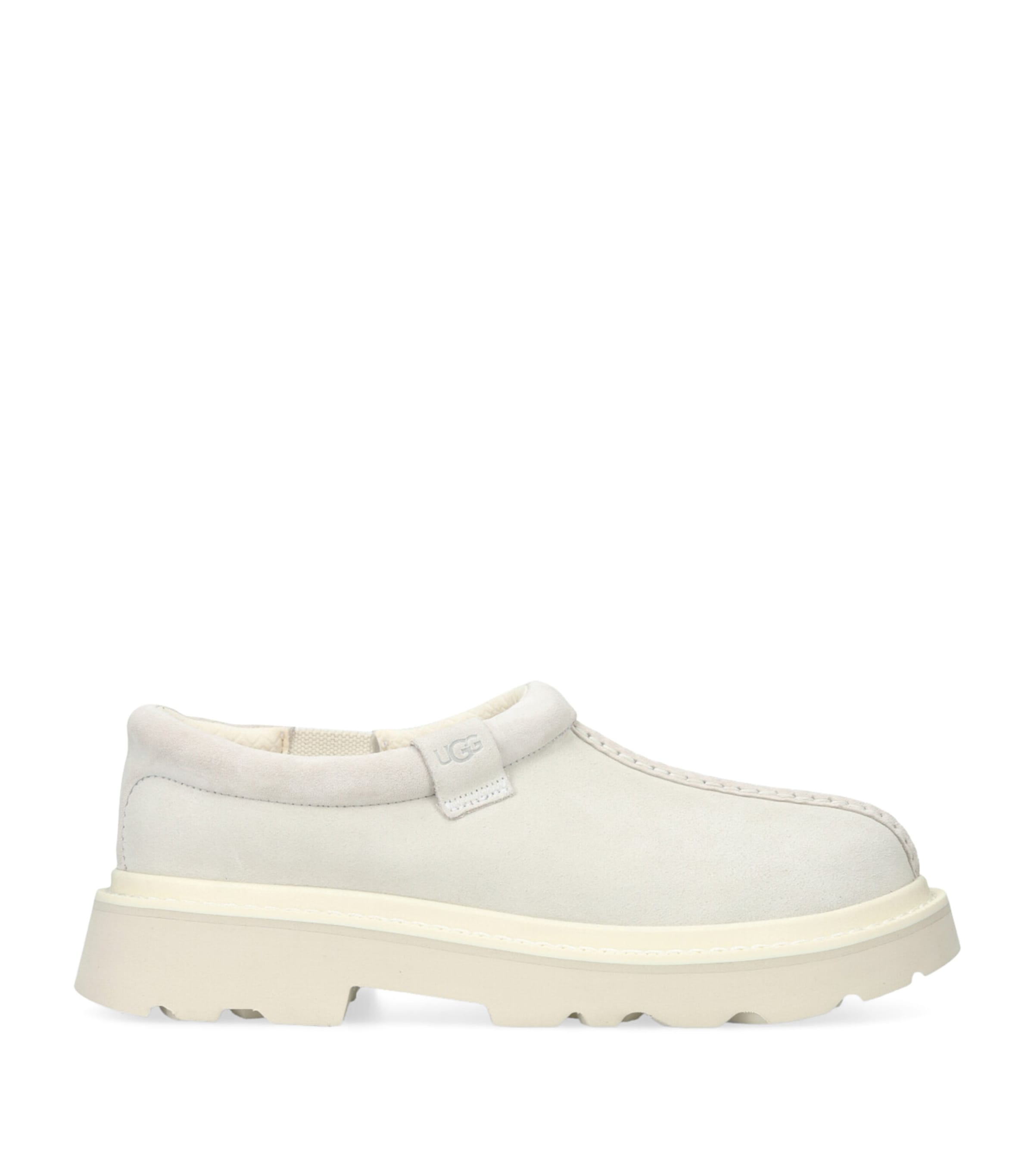 Ugg Mens Tasman Lug-sole Suede Slippers Whit In White