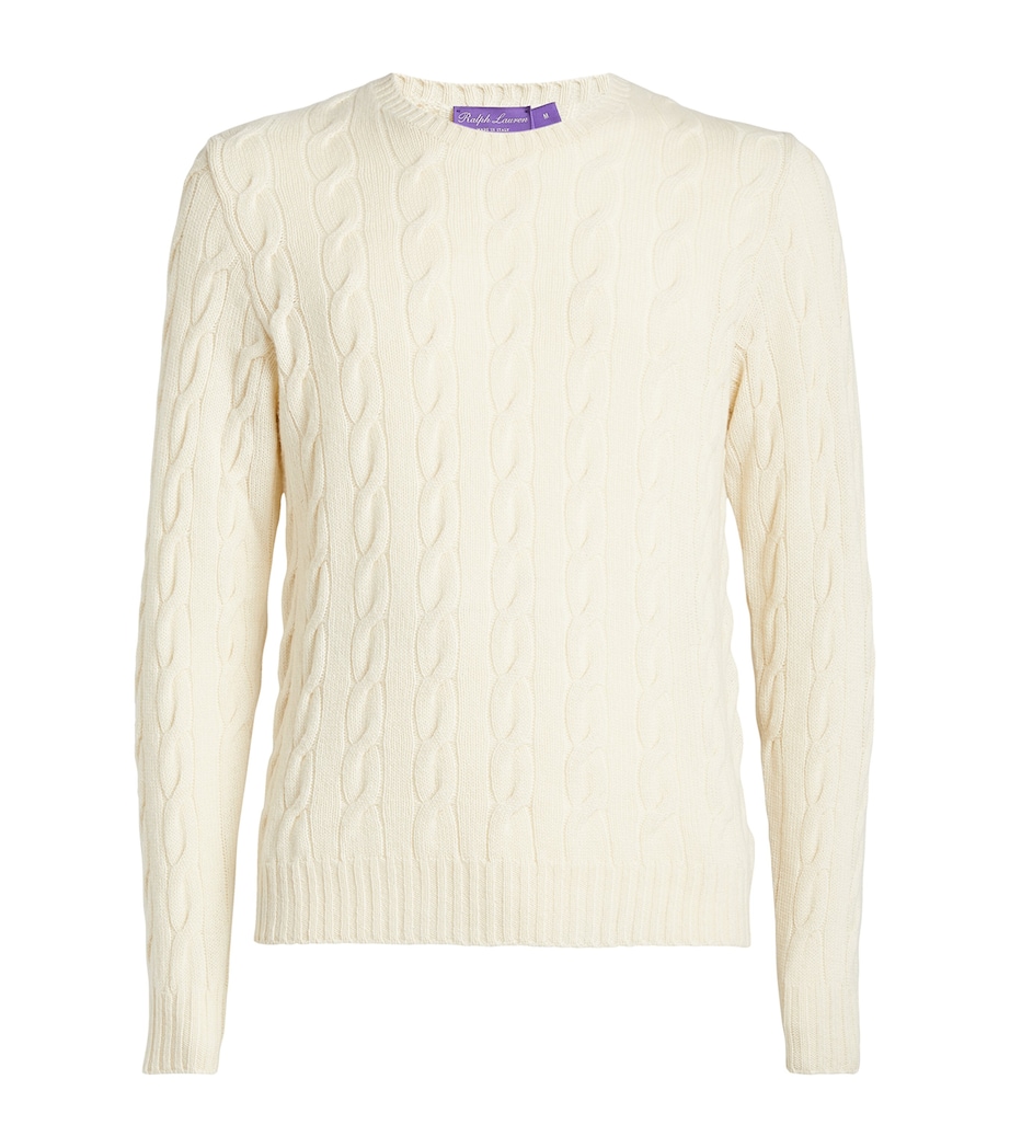 Cashmere Cable-Knit Sweater WHITE Image 1